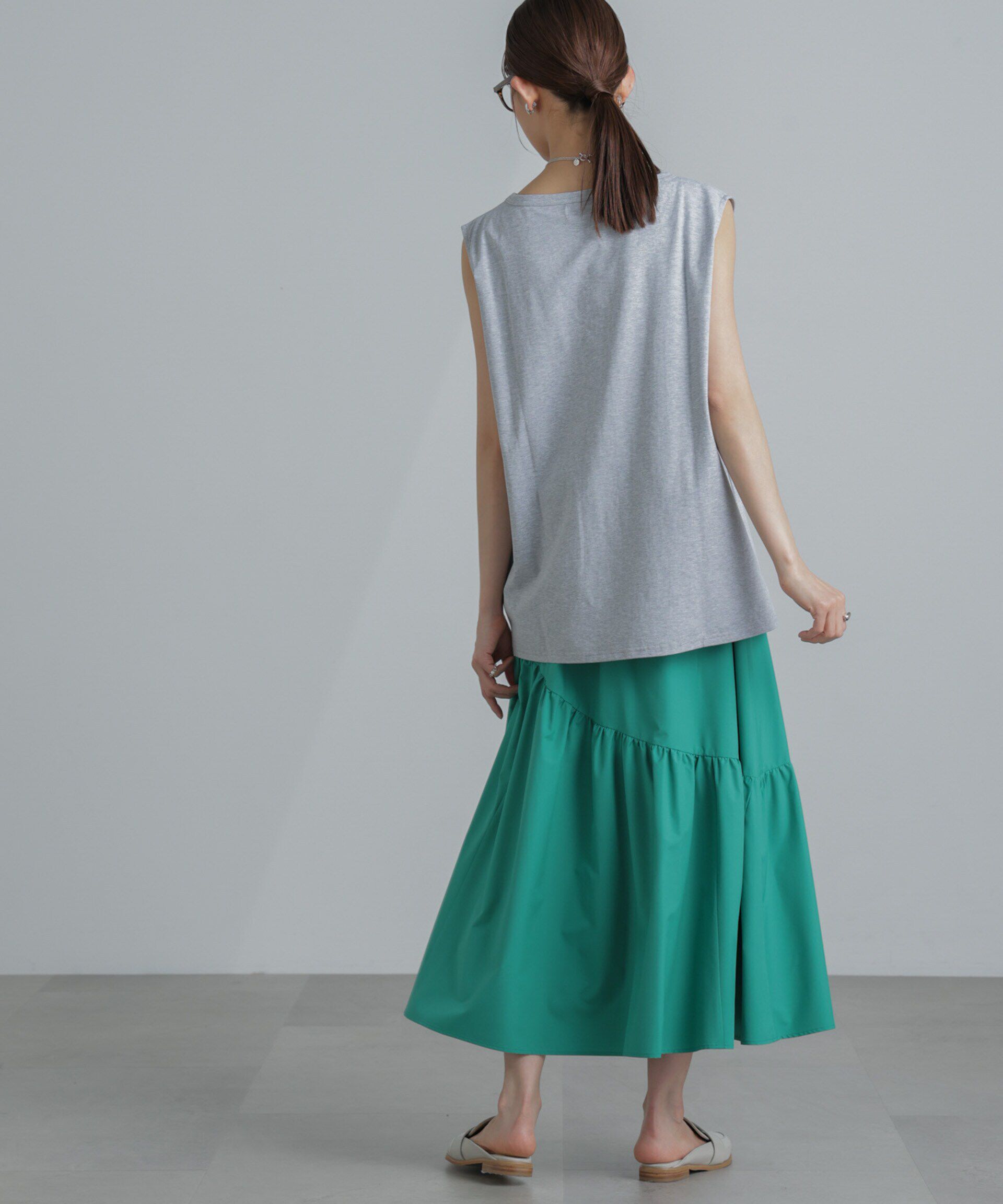 nano･universe「<撥水機能><ウォッシャブル>MINOTECH(R) アシメティアードギャザースカート」|スカート|