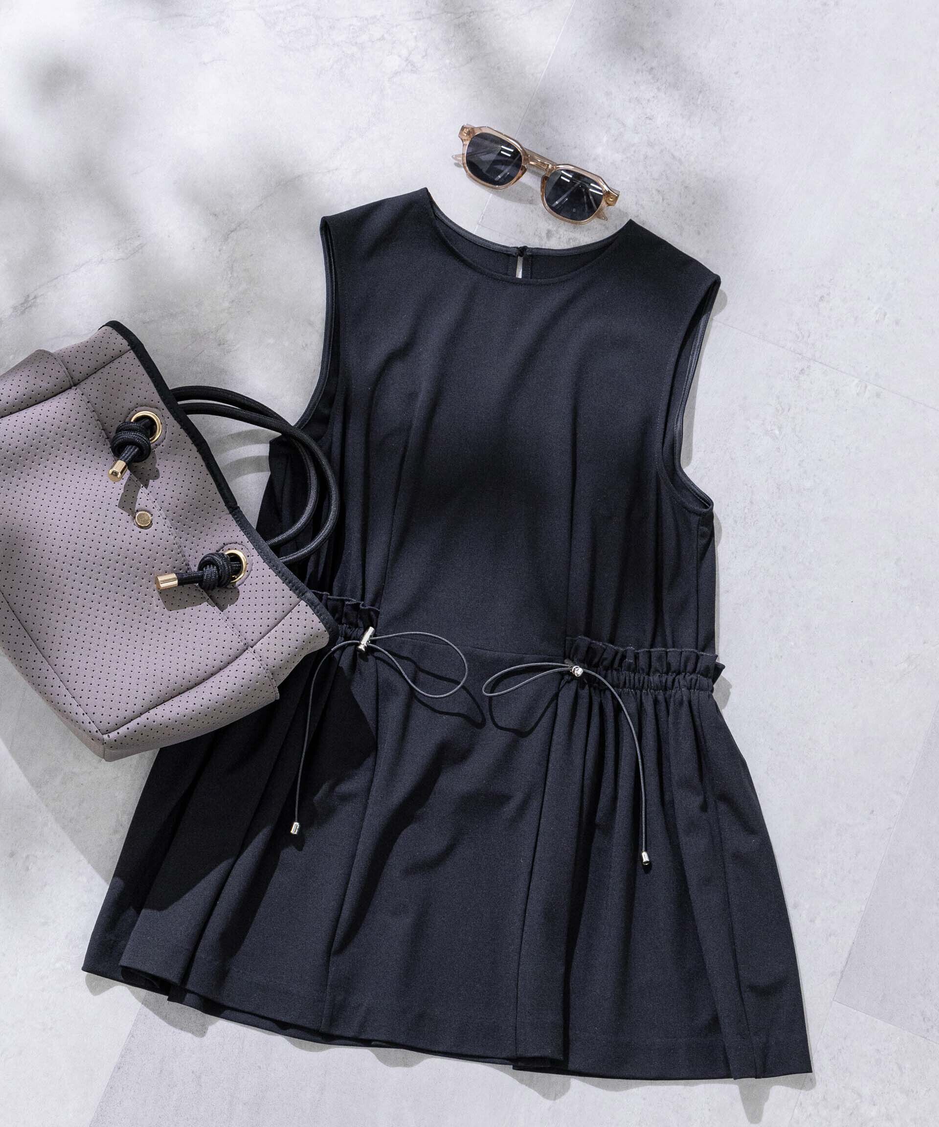 nano･universe「AtPARK＆DAILYWEAR/サイドドロストトップス（セットアップ可）」|Tシャツ・カットソー|ブラック