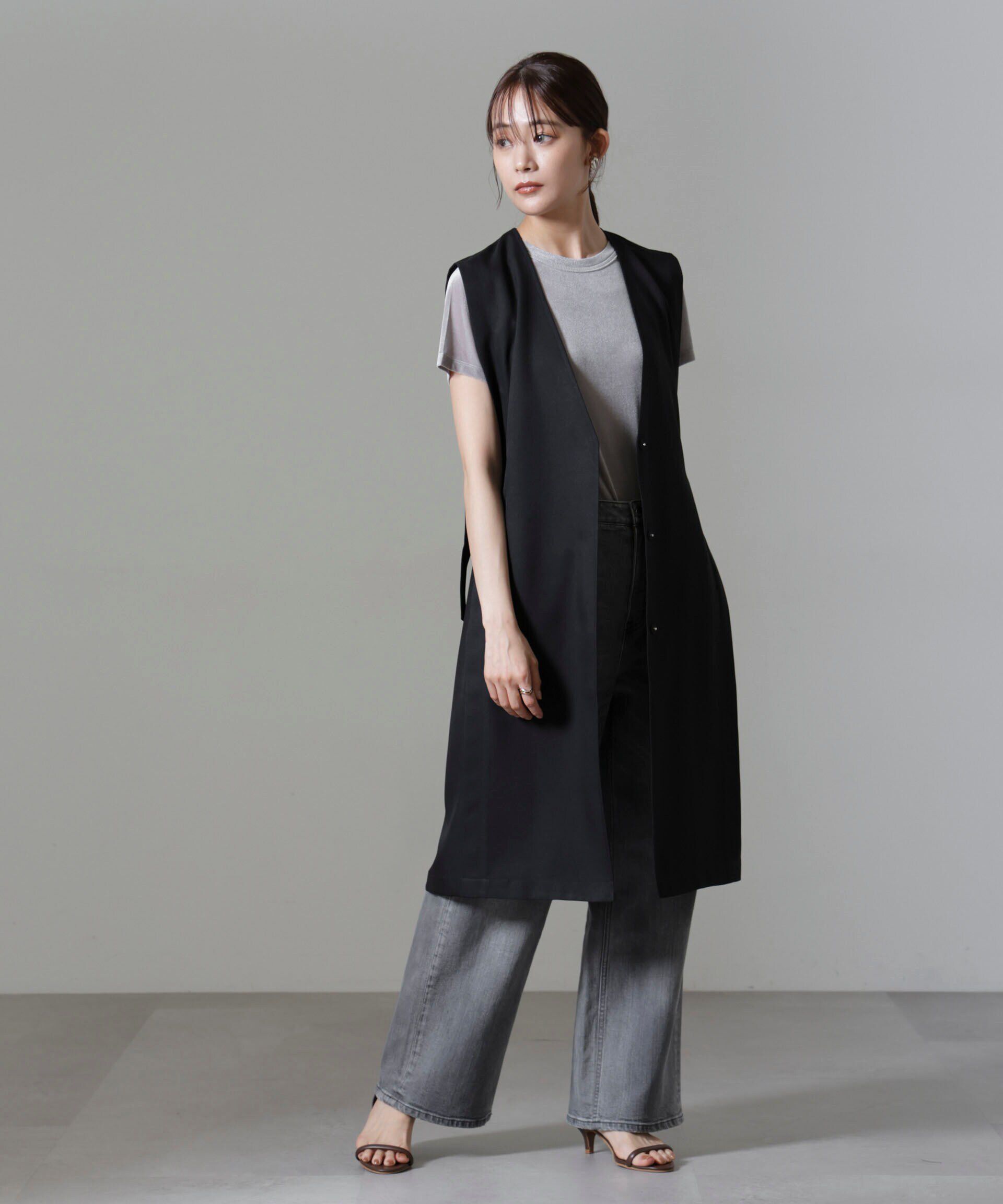 nano･universe「サイドベルトロングジレ(セットアップ可)」|テーラードジャケット|