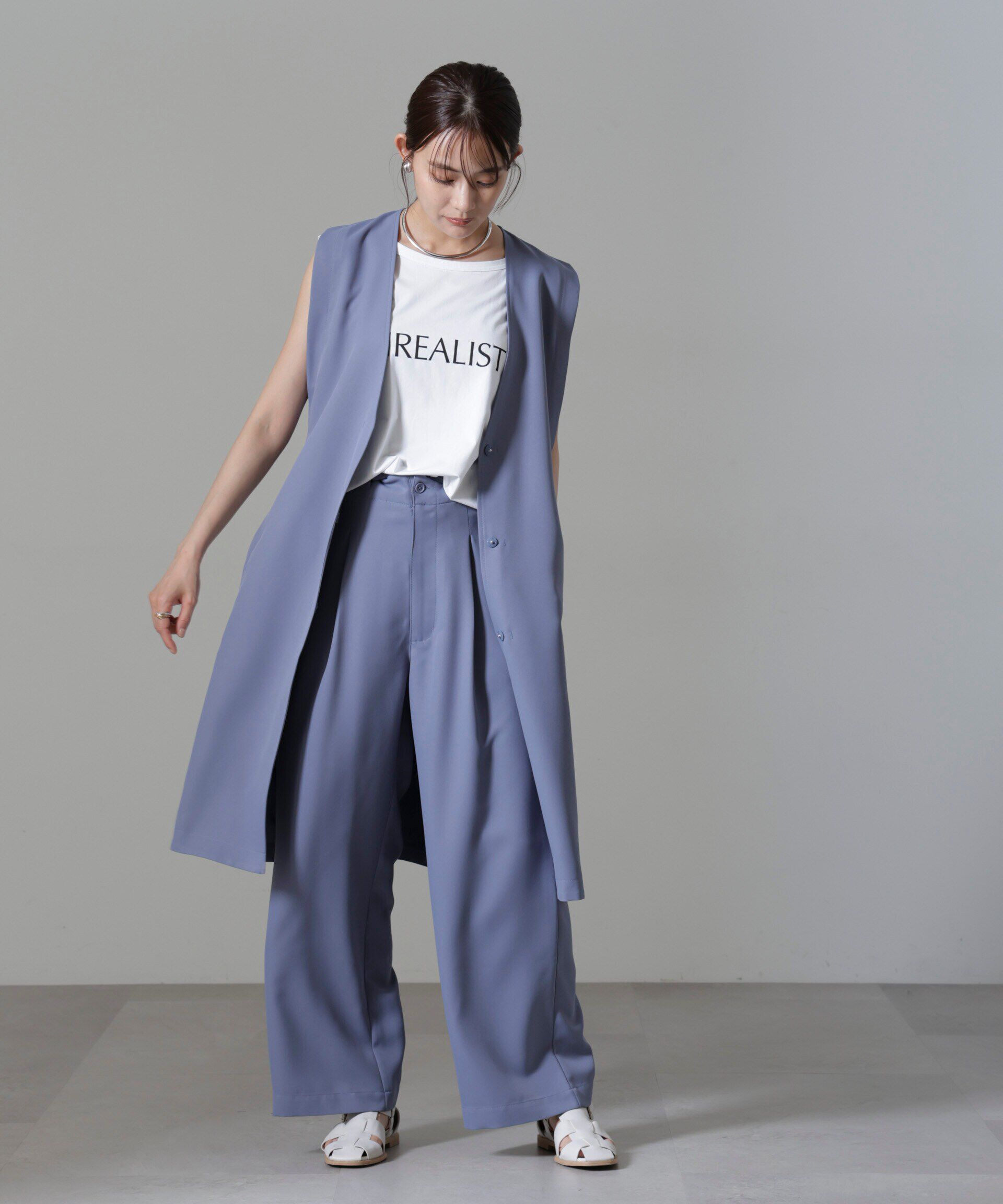 nano･universe「サイドベルトロングジレ(セットアップ可)」|テーラードジャケット|