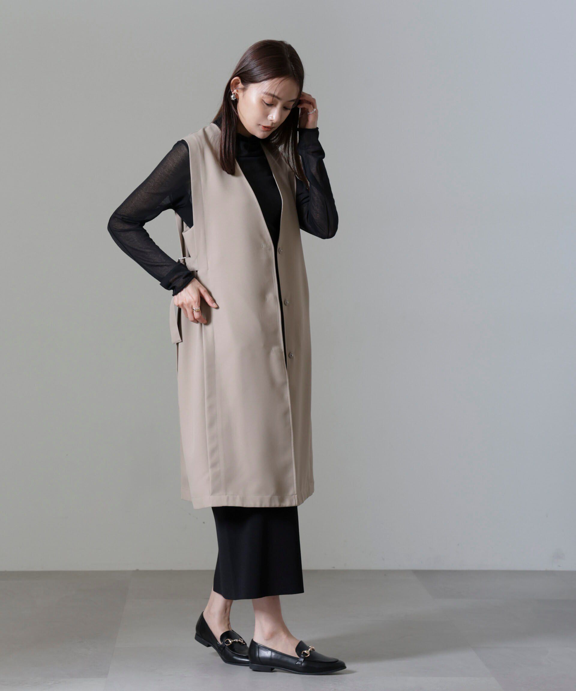 nano･universe「サイドベルトロングジレ(セットアップ可)」|テーラードジャケット|