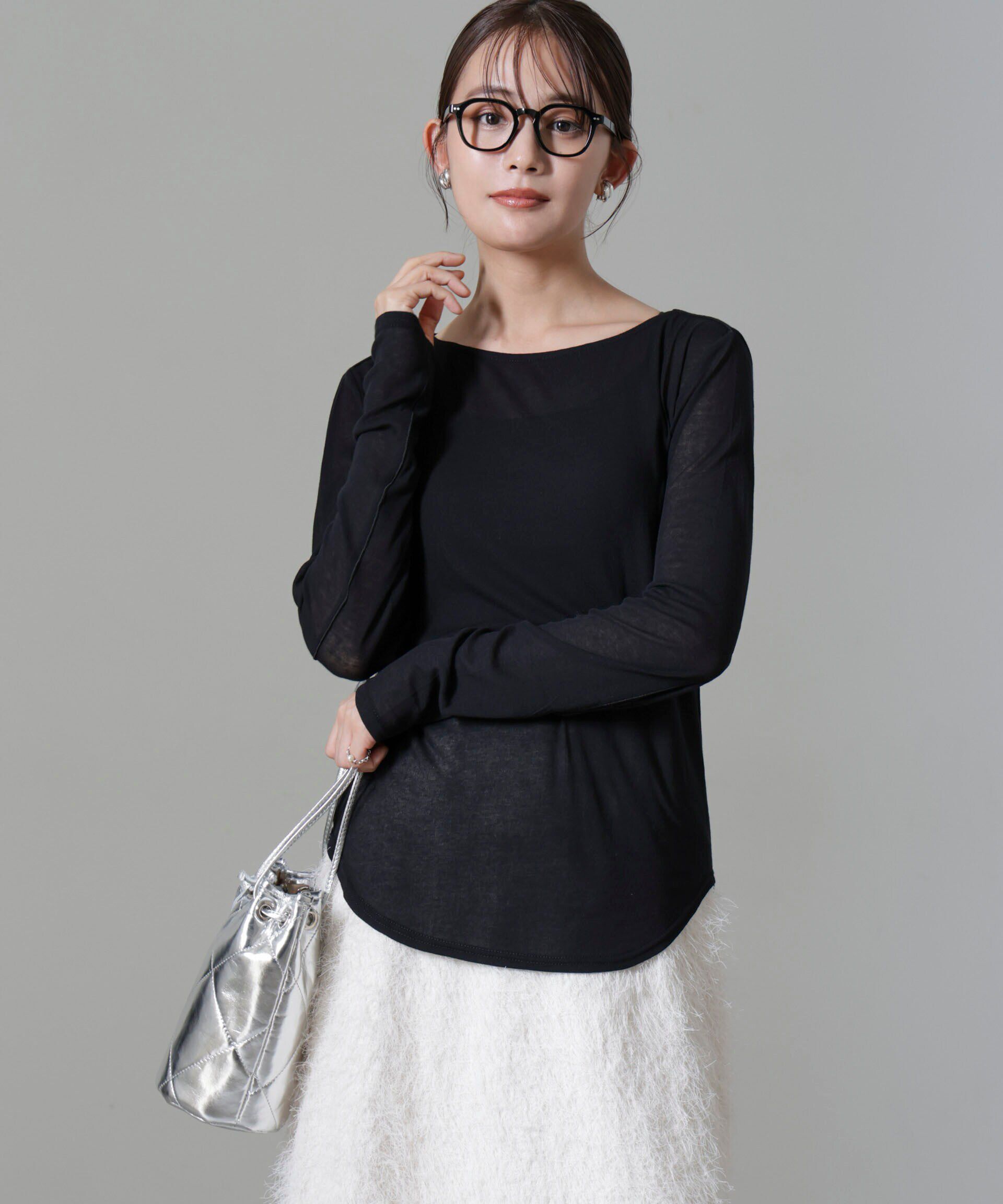 nano･universe「シアーガーゼボートネックトップス」|Tシャツ・カットソー|