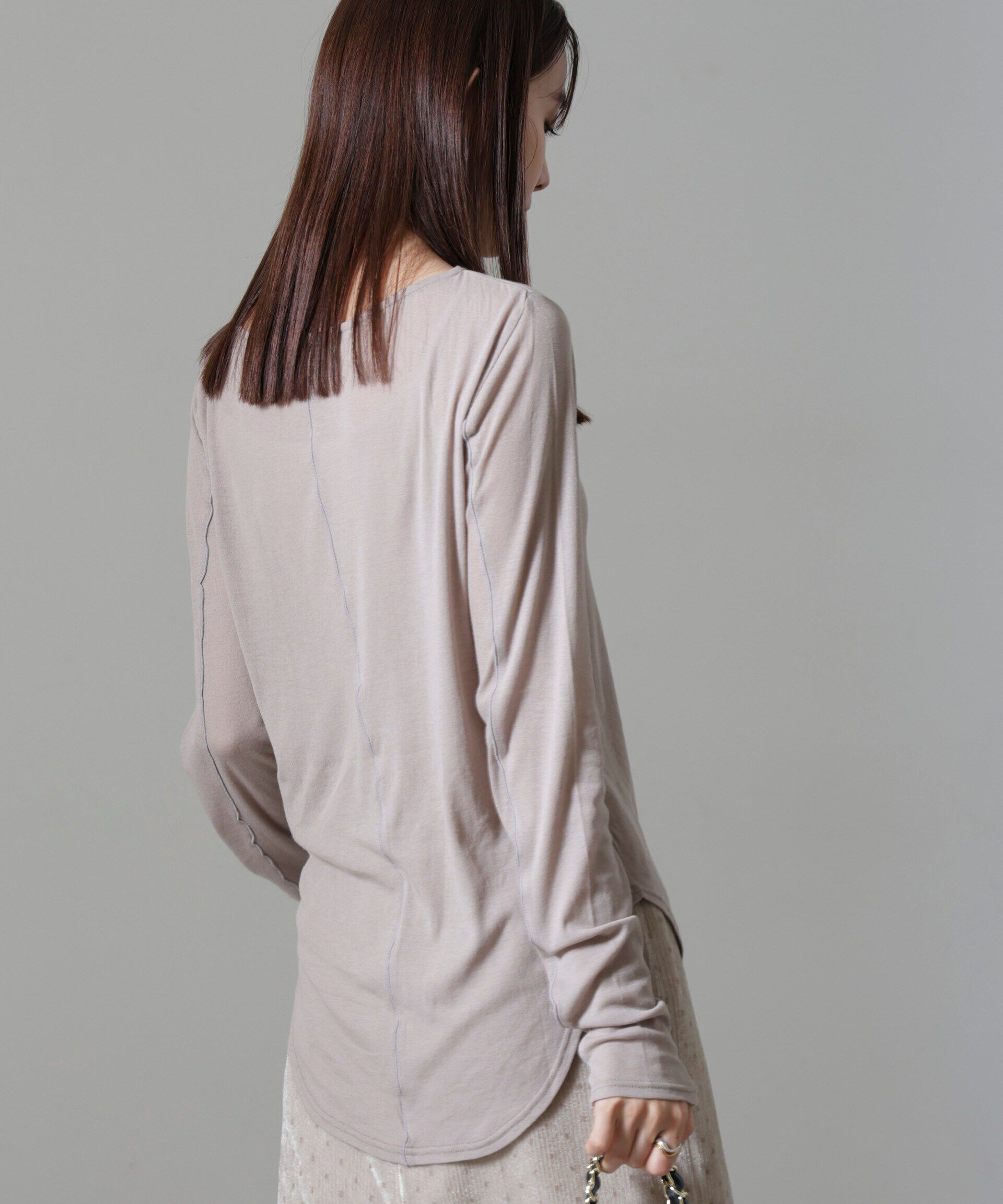 nano･universe「シアーガーゼボートネックトップス」|Tシャツ・カットソー|