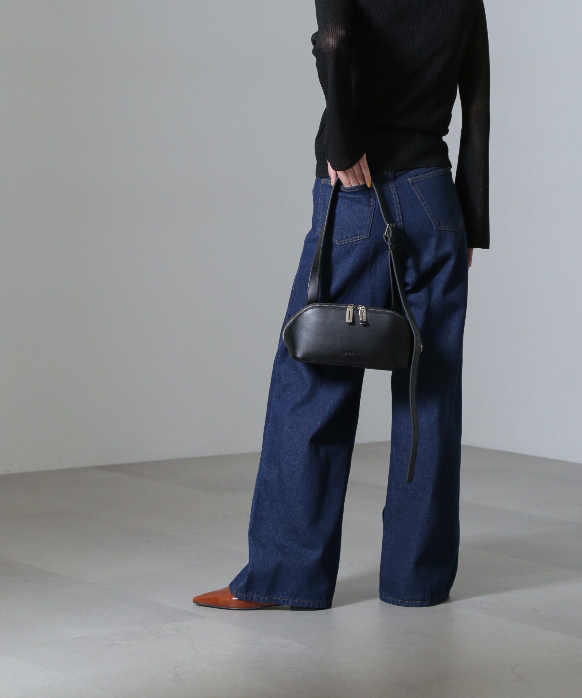 nano･universe「ハイウエストワイドデニムパンツ」|チノ|