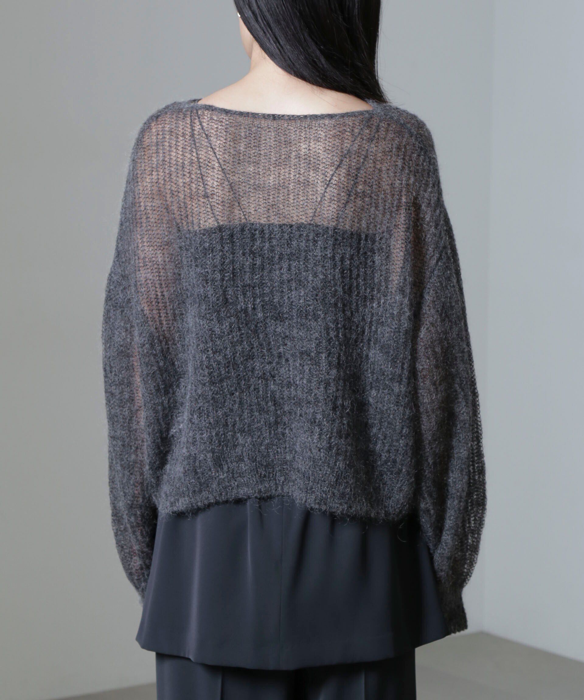 nano･universe「モヘヤ混ボリュームスリーブシアーニット」|ニット・セーター|