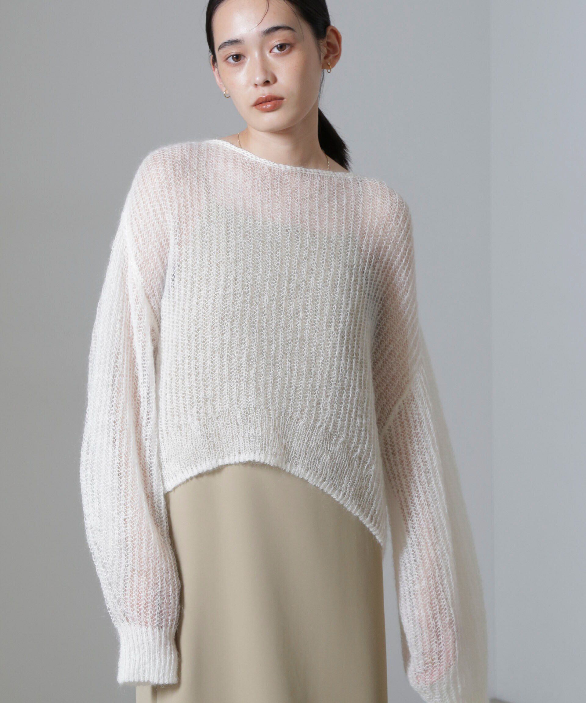 nano･universe「モヘヤ混ボリュームスリーブシアーニット」|ニット・セーター|