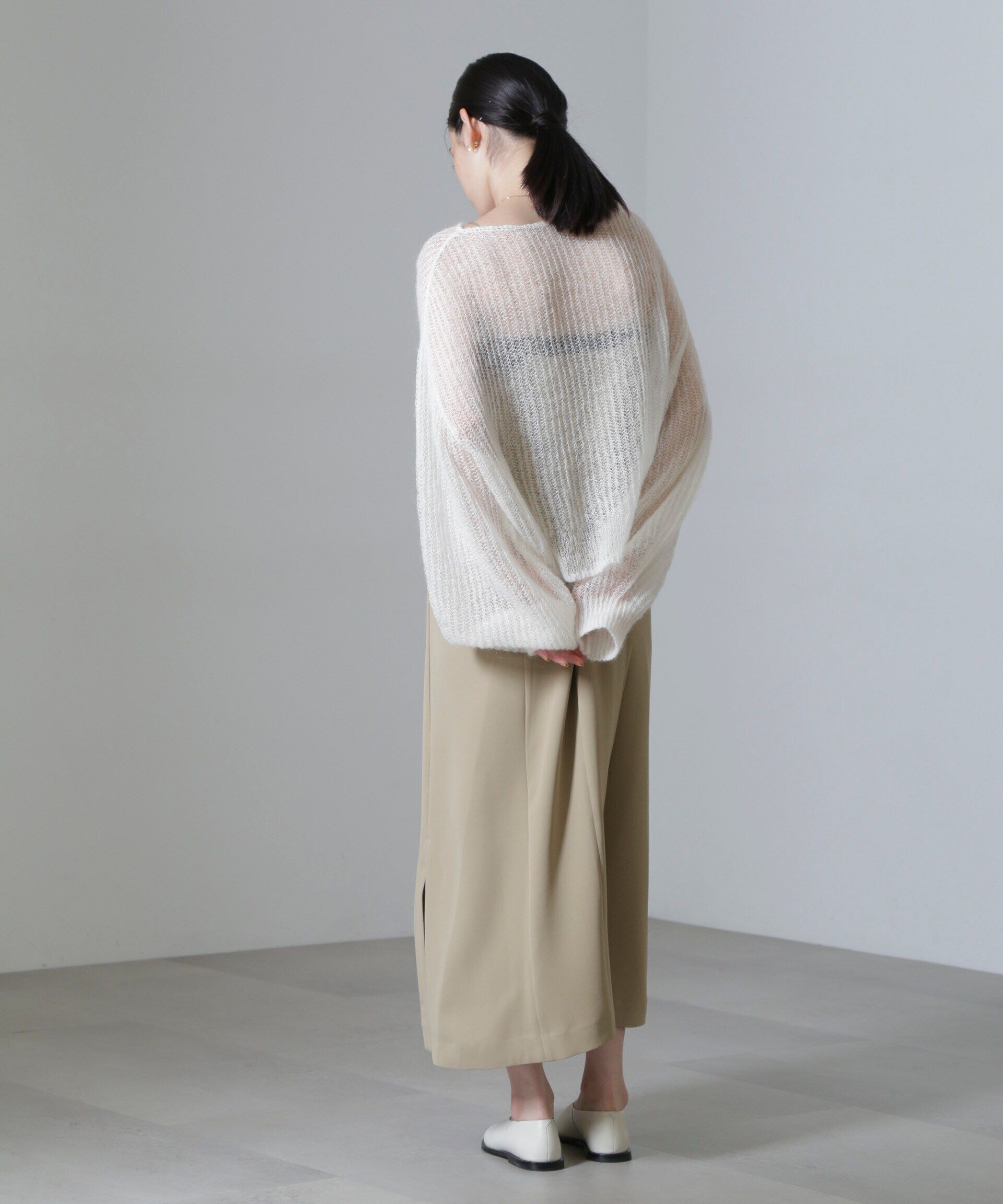 nano･universe「モヘヤ混ボリュームスリーブシアーニット」|ニット・セーター|