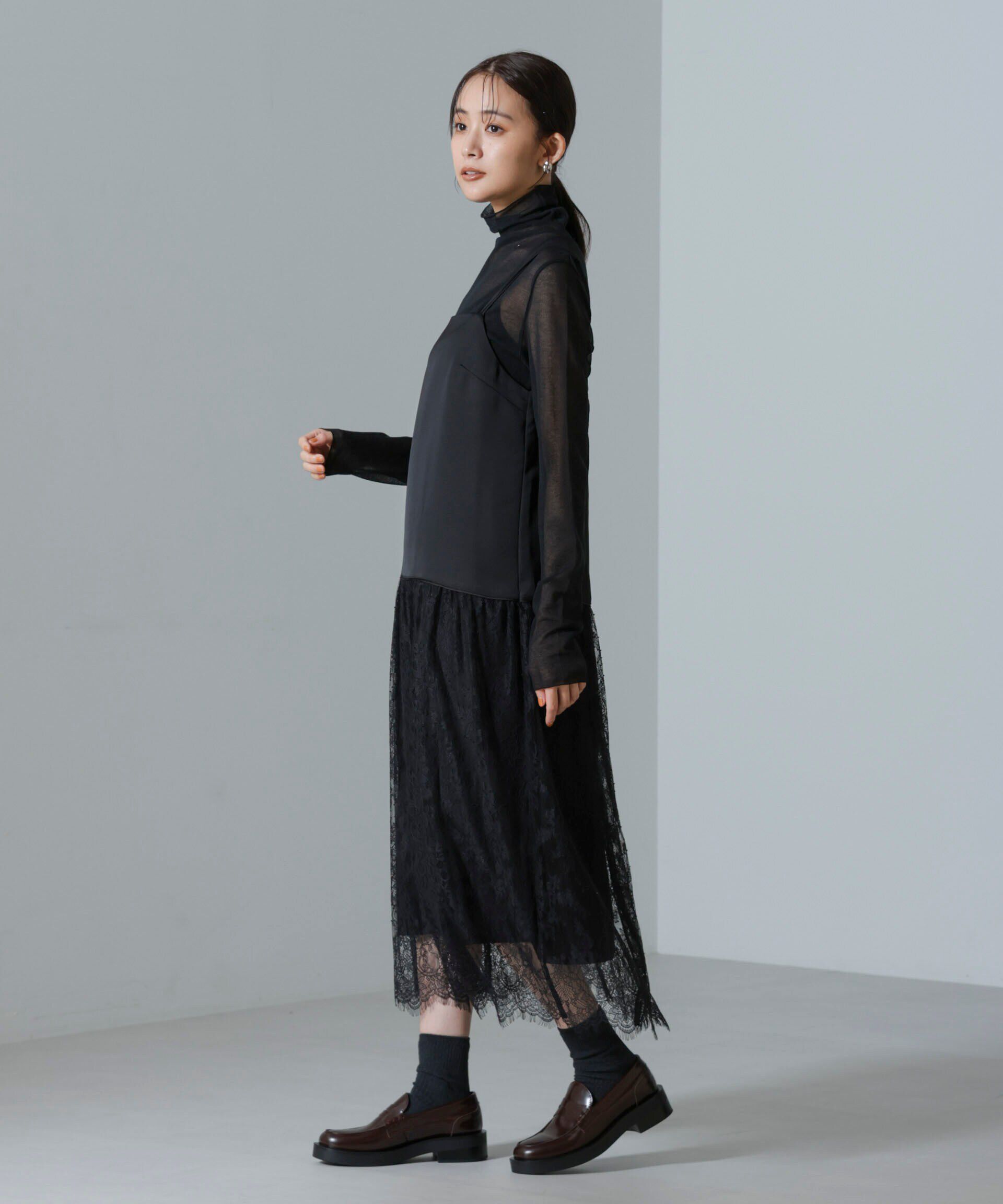 nano･universe「レース切り替えサテンキャミワンピース」|ワンピース|