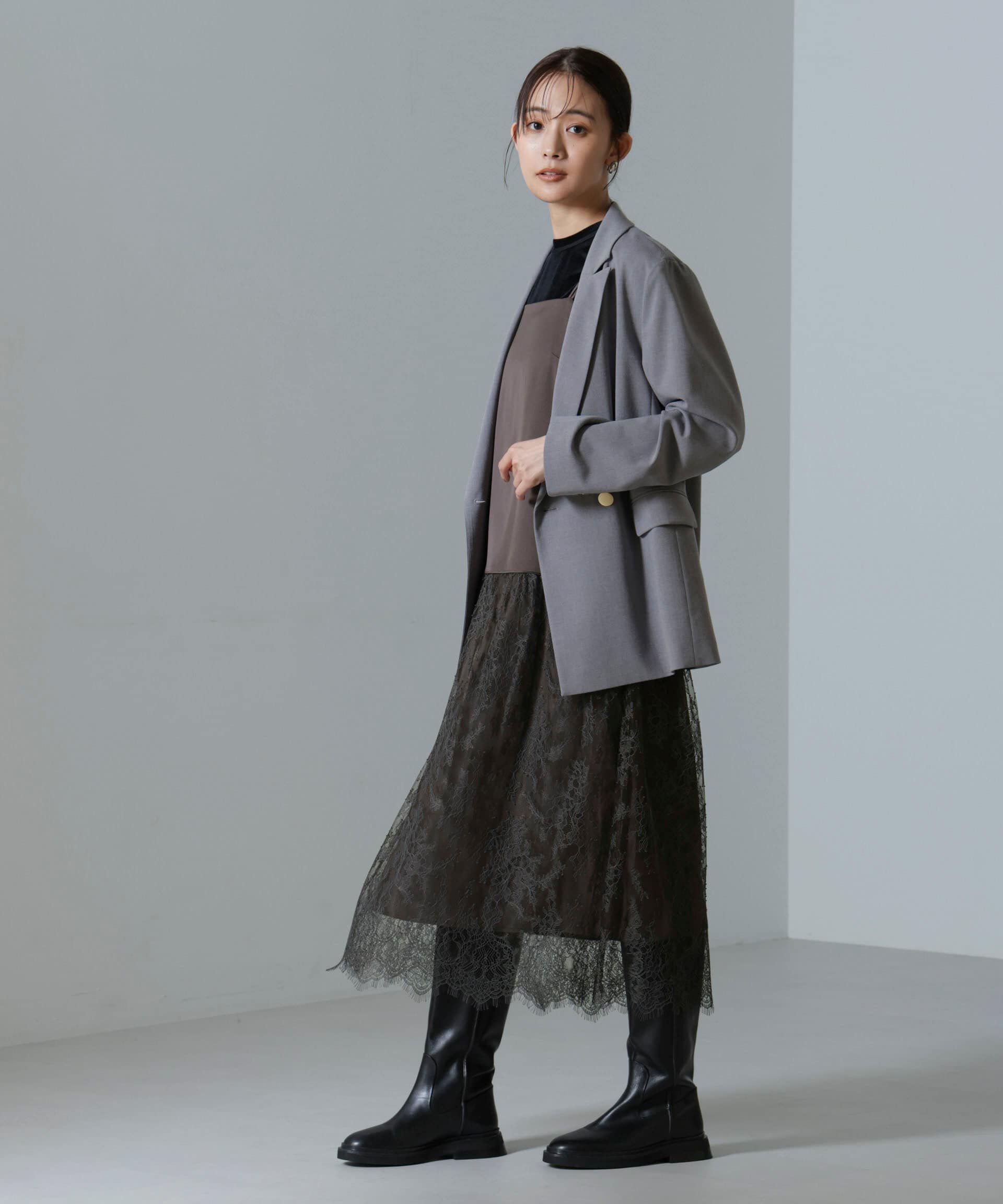 nano･universe「レース切り替えサテンキャミワンピース」|ワンピース|