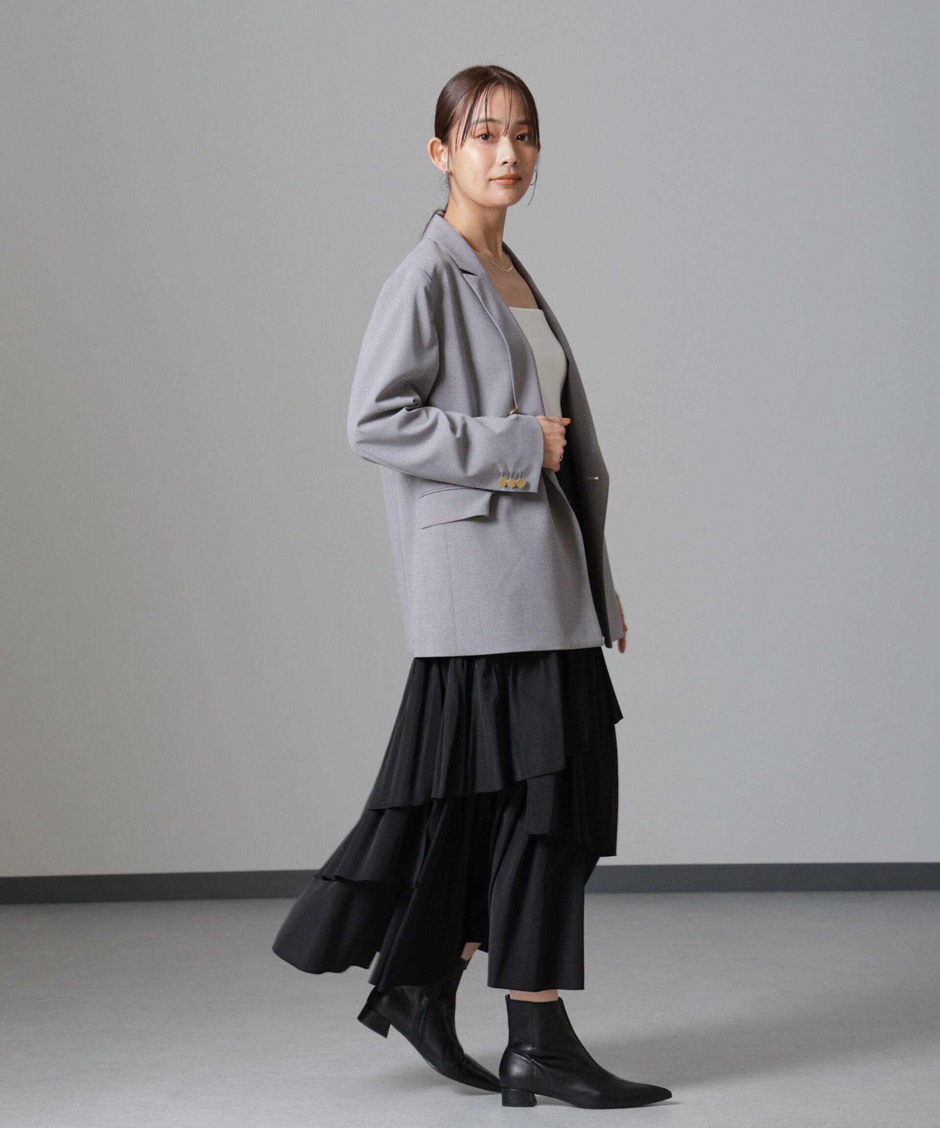 nano･universe「オーバーラップティアードスカート」|スカート|