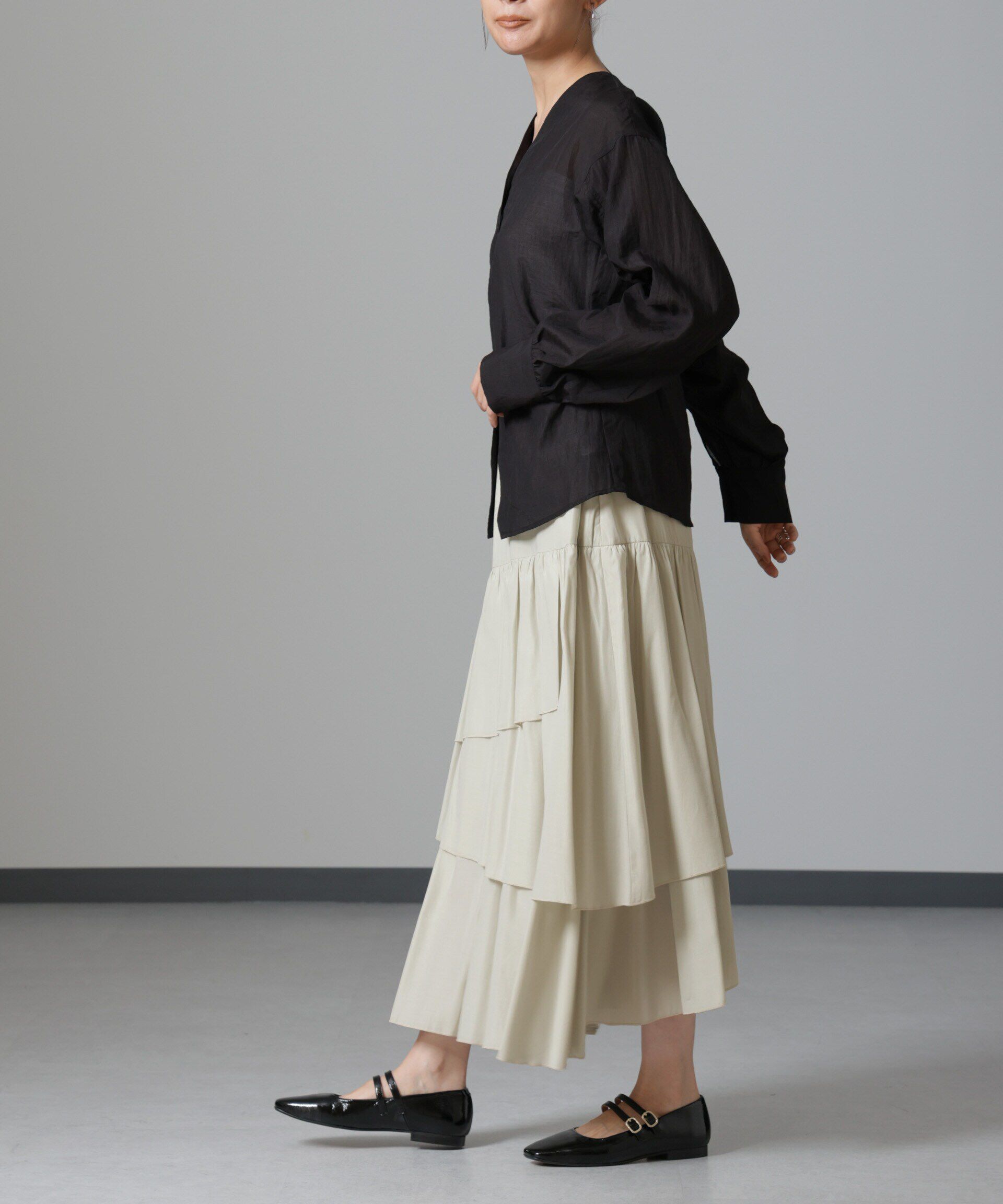 nano･universe「オーバーラップティアードスカート」|スカート|