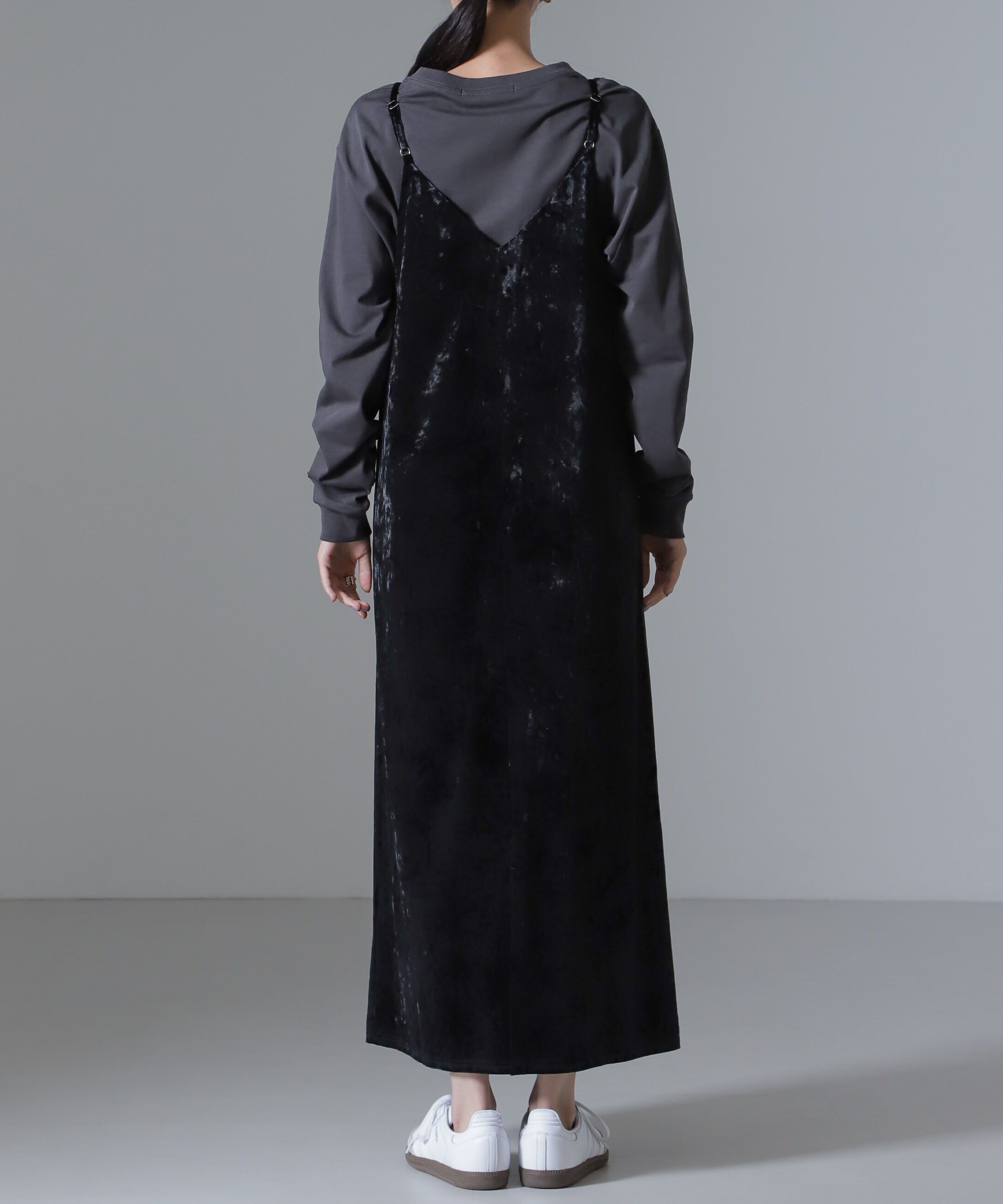 nano･universe「ベロアキャミソールワンピース（セットアップ可）」|ワンピース|