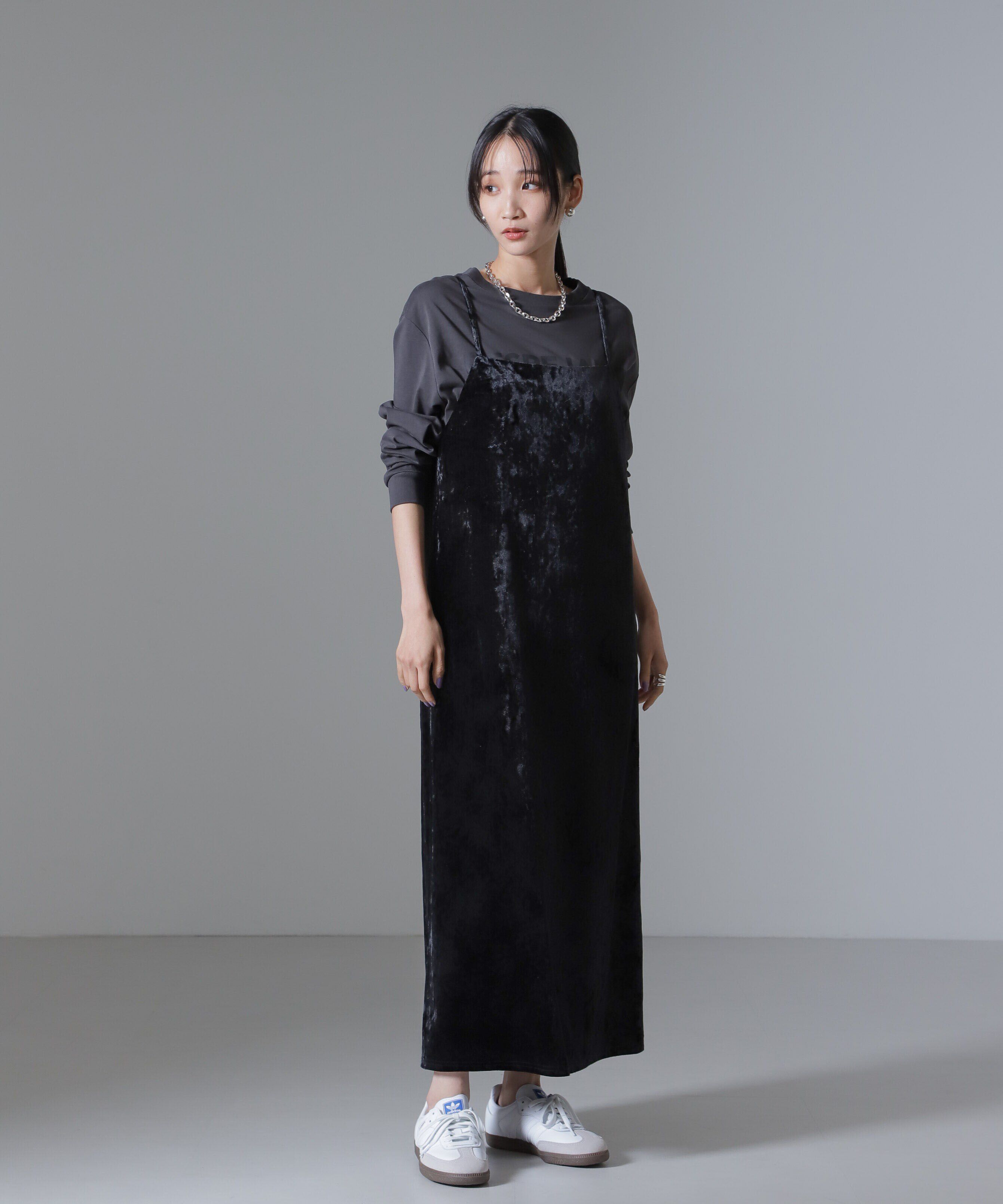 nano･universe「ベロアキャミソールワンピース（セットアップ可）」|ワンピース|