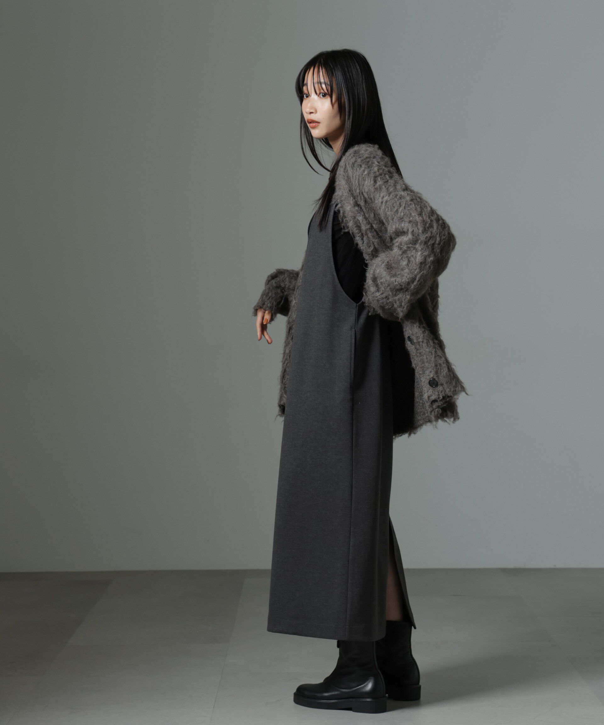 nano･universe「前後2wayクルーネックストレートラインジャンスカ」|ワンピース|