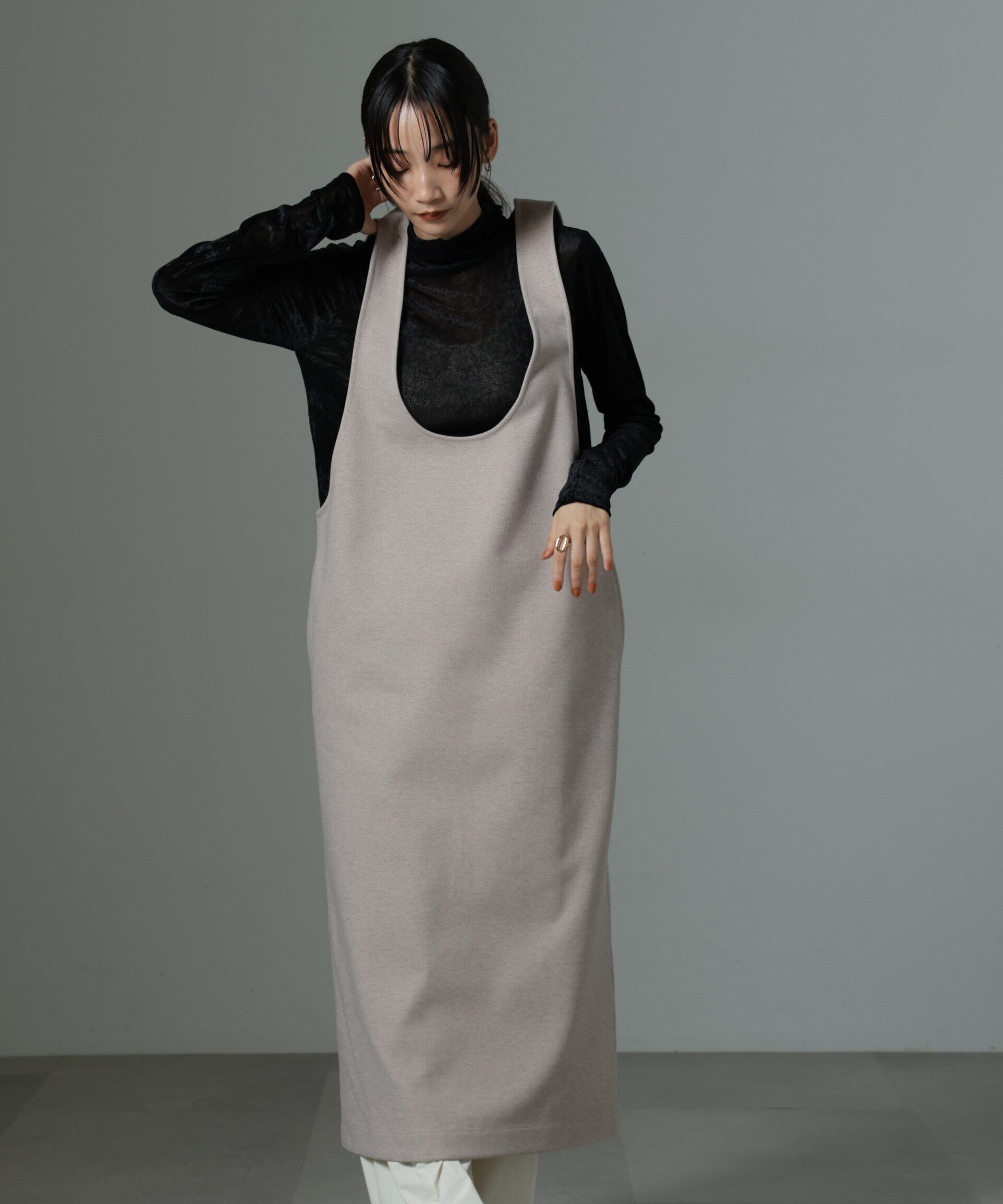 nano･universe「前後2wayクルーネックストレートラインジャンスカ」|ワンピース|