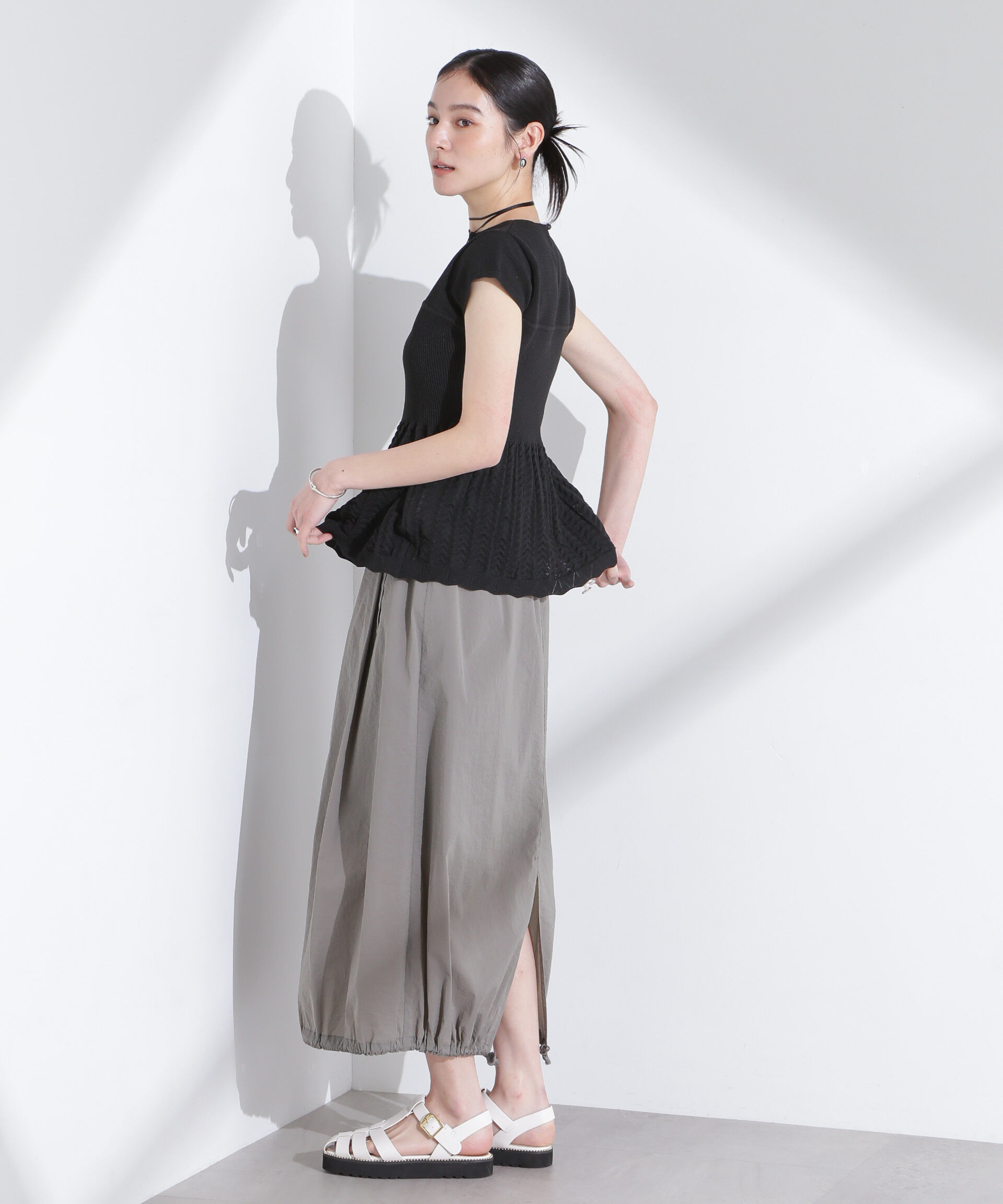 nano･universe「スカラップデザインニットトップス」|ニット・セーター|