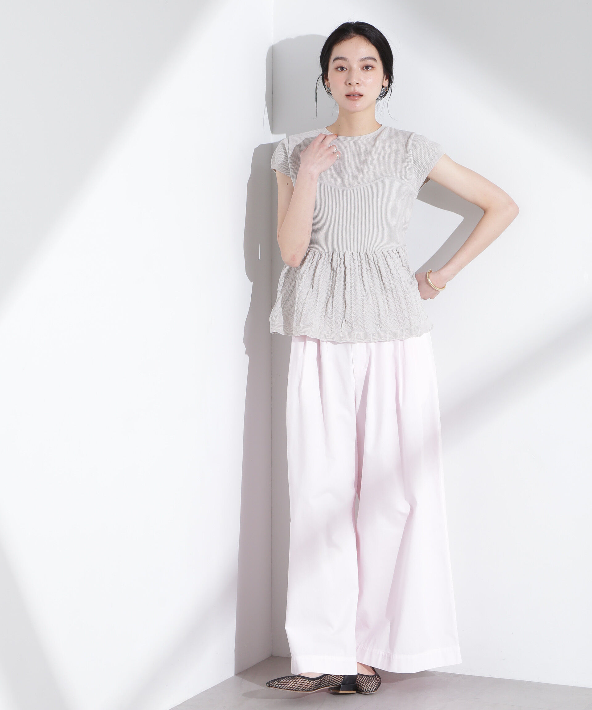 nano･universe「スカラップデザインニットトップス」|ニット・セーター|