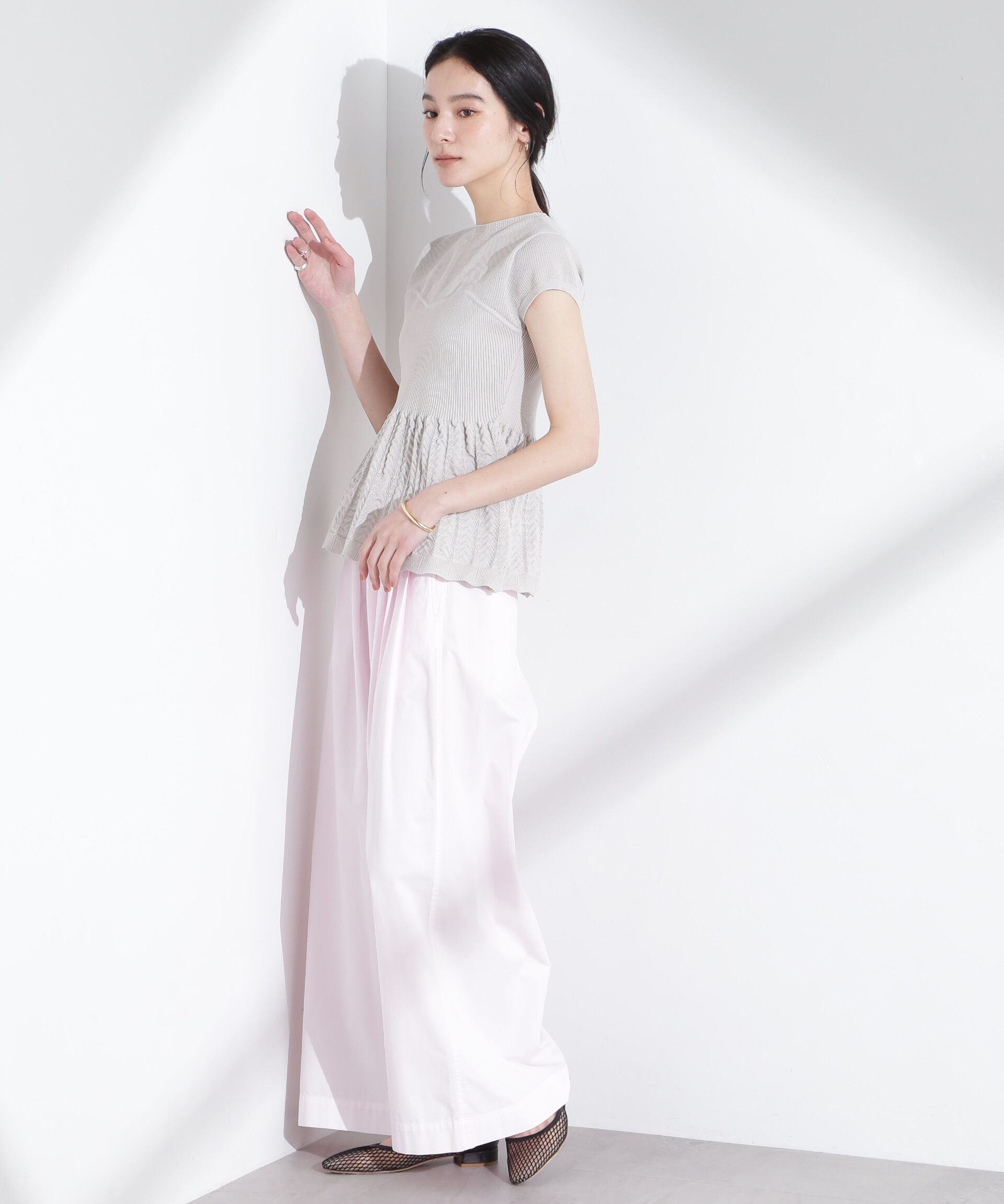 nano･universe「スカラップデザインニットトップス」|ニット・セーター|