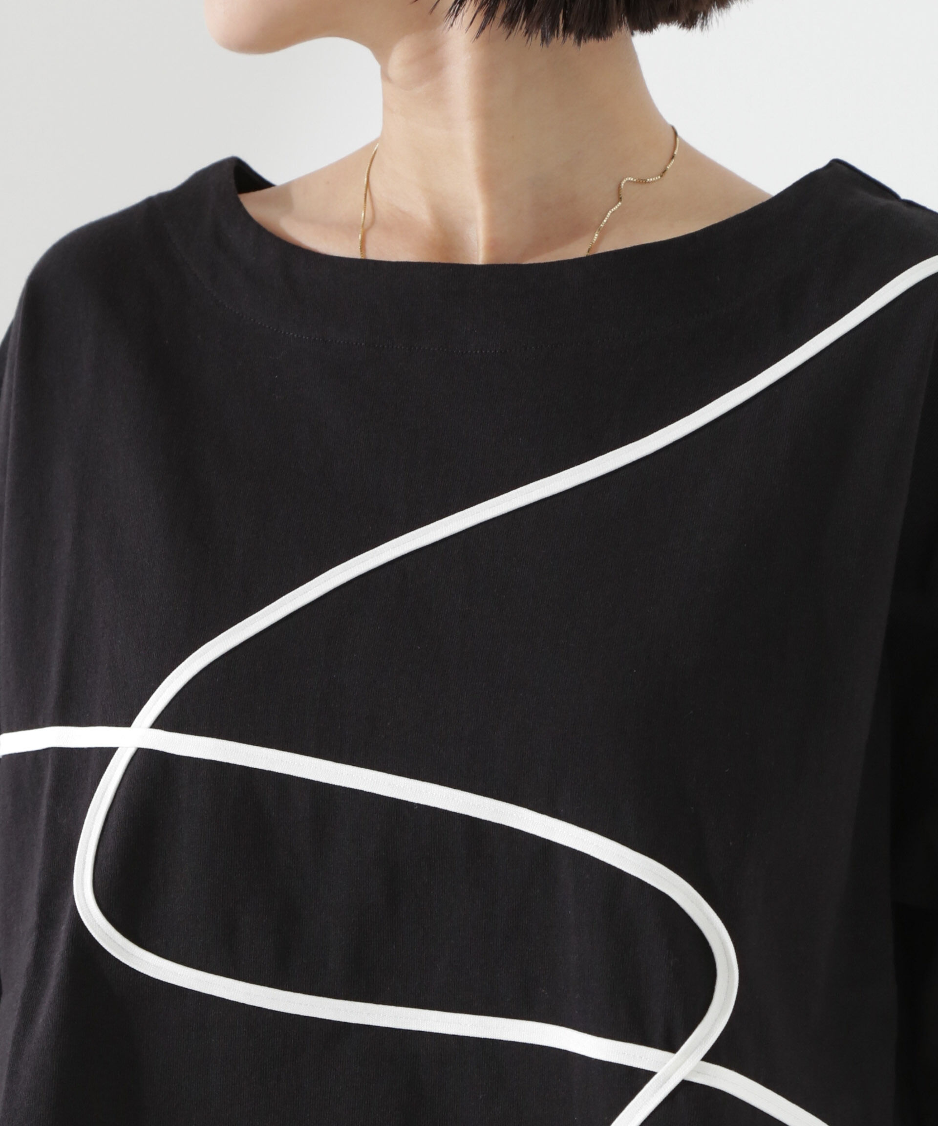 nano･universe「コード刺繍クルーネックカットトップス」|Tシャツ・カットソー|