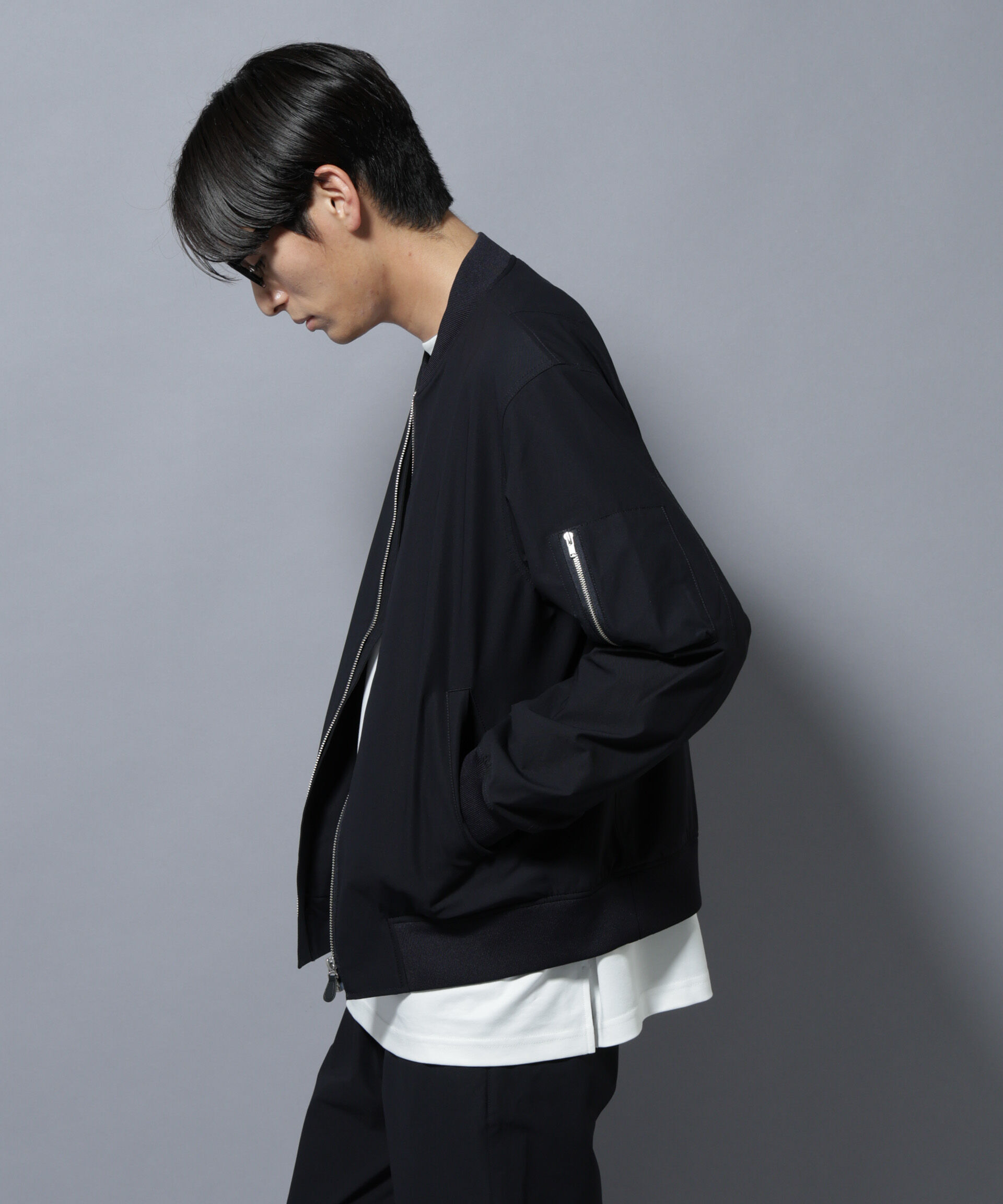 nano･universe「「N BASIC」TEXBRID(R)ツイルMA-1/撥水(セットアップ可)」|ブルゾン・スタジャン|