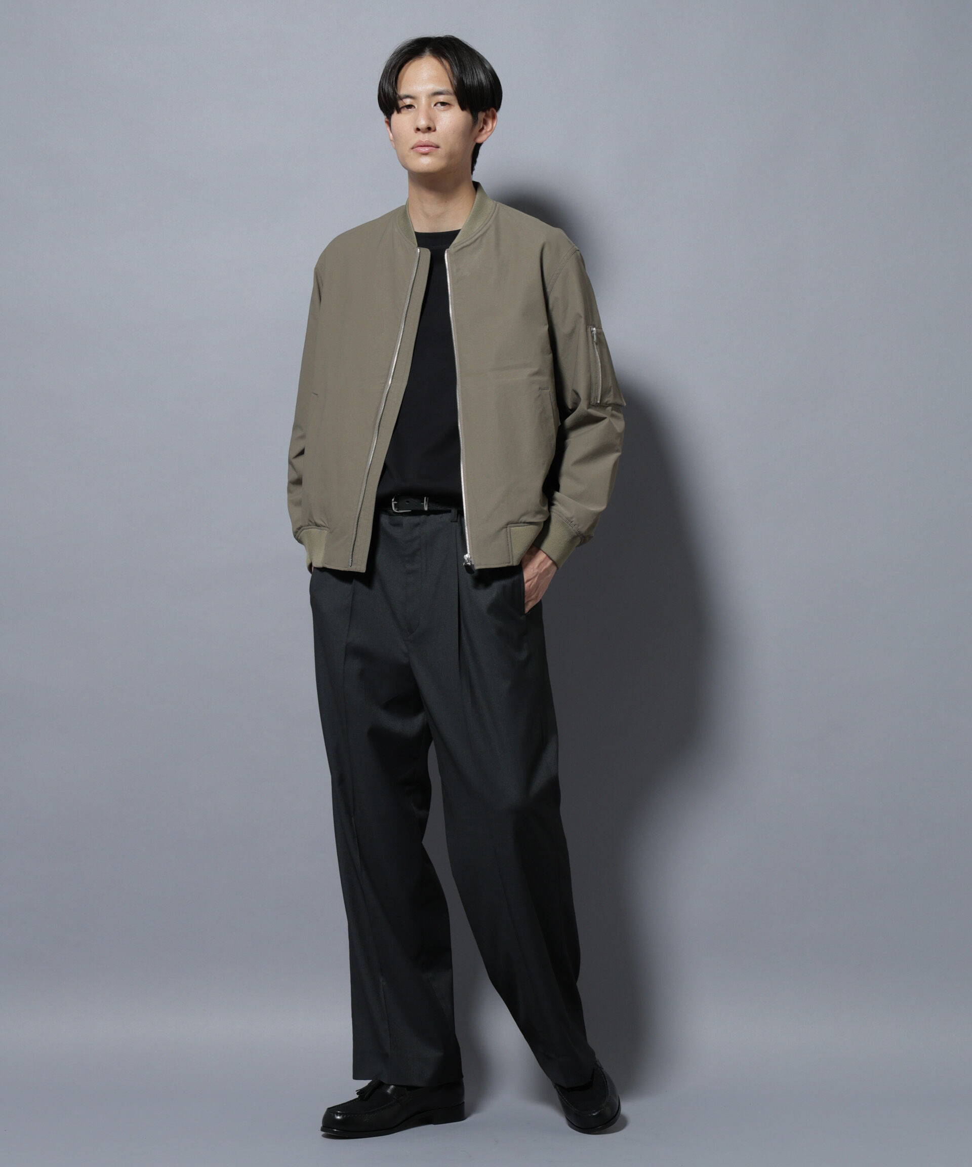 nano･universe「「N BASIC」TEXBRID(R)ツイルMA-1/撥水(セットアップ可)」|ブルゾン・スタジャン|