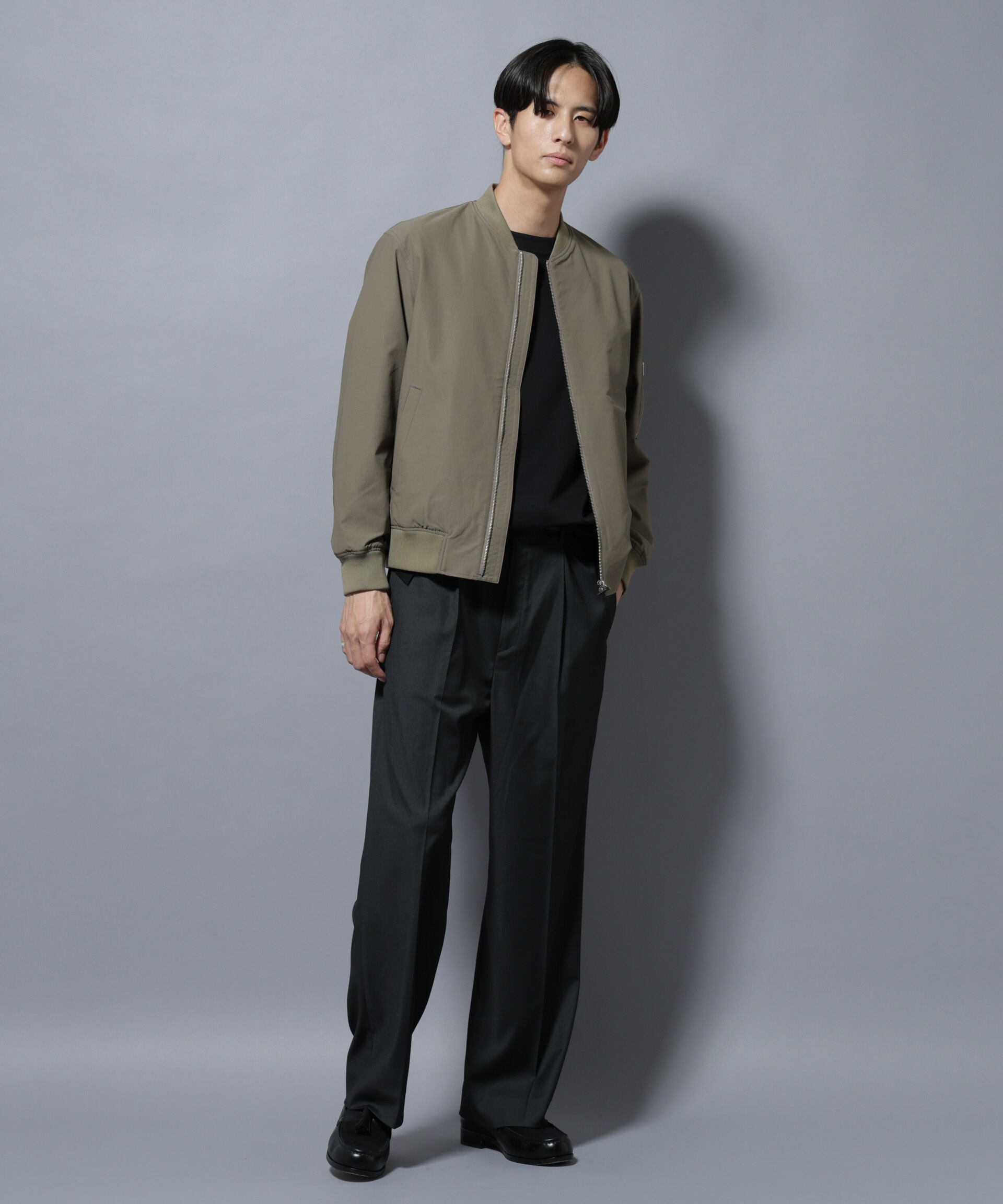 nano･universe「「N BASIC」TEXBRID(R)ツイルMA-1/撥水(セットアップ可)」|ブルゾン・スタジャン|