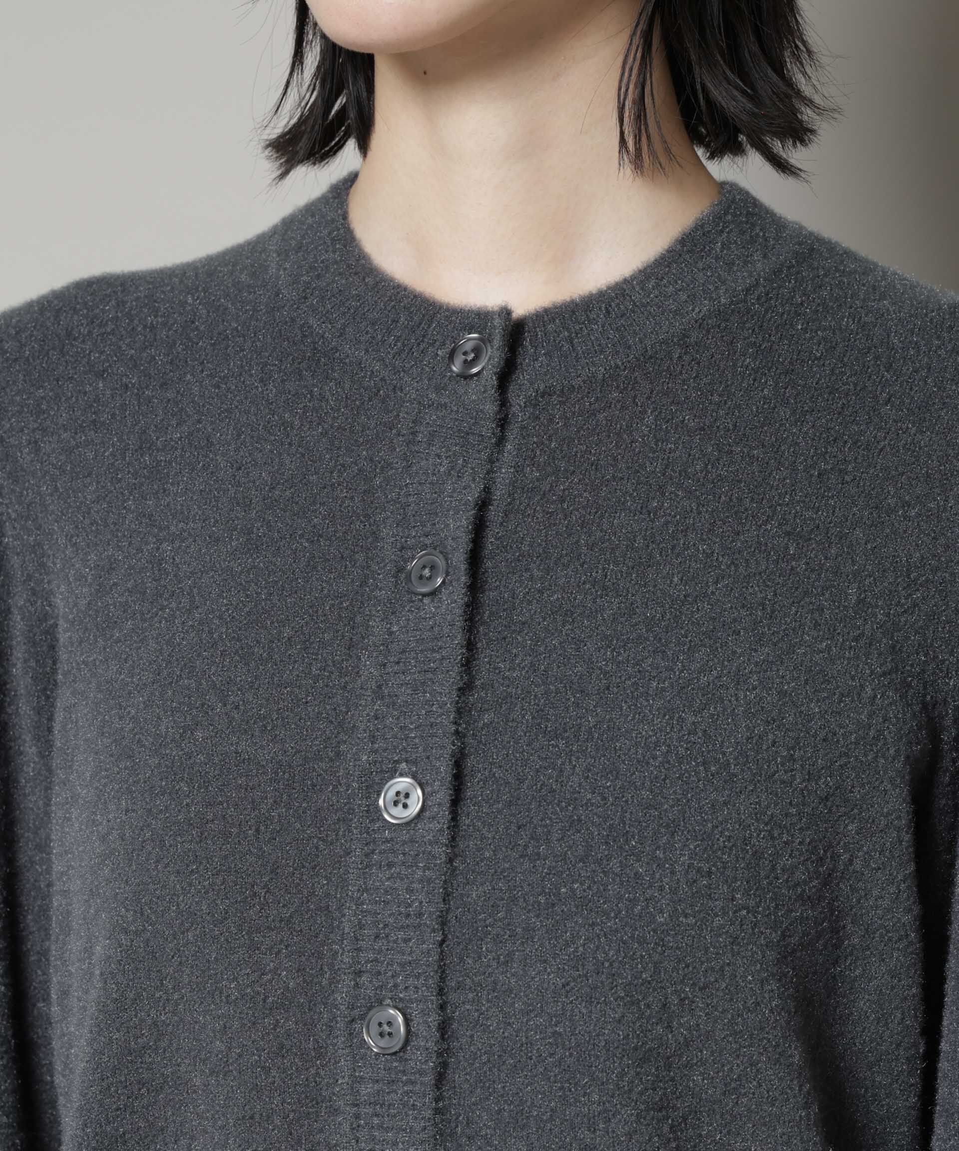 nano･universe「ミニラメシャギークルーネックカーディガン」|ニット・セーター|