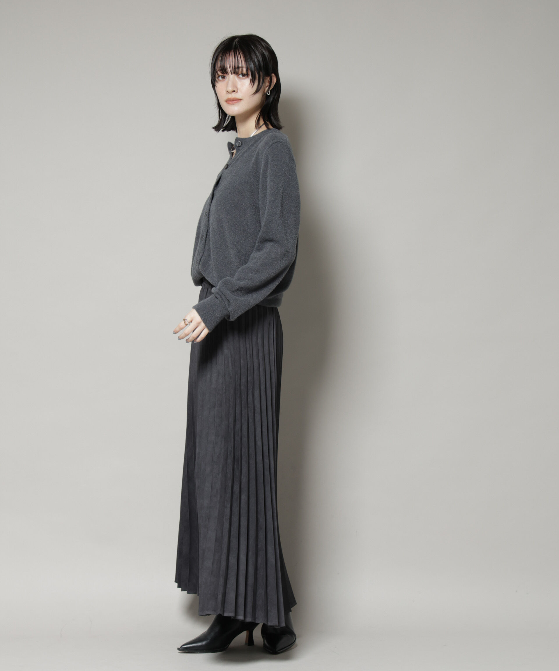 nano･universe「ミニラメシャギークルーネックカーディガン」|ニット・セーター|