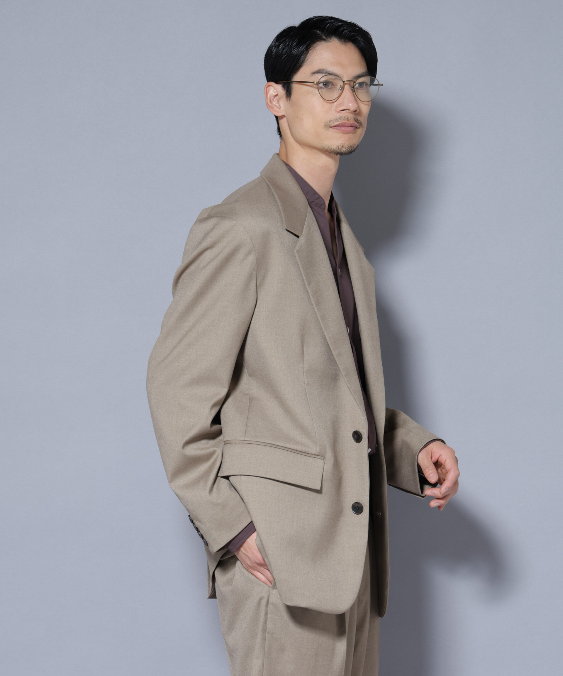 nano･universe「DELEGANTEｴｱﾘｰｻｷｿﾆｰ ｸﾞﾘｯﾀｰｽﾄﾗｲﾌﾟﾃｰﾗｰﾄﾞｼﾞｬ」|テーラードジャケット|