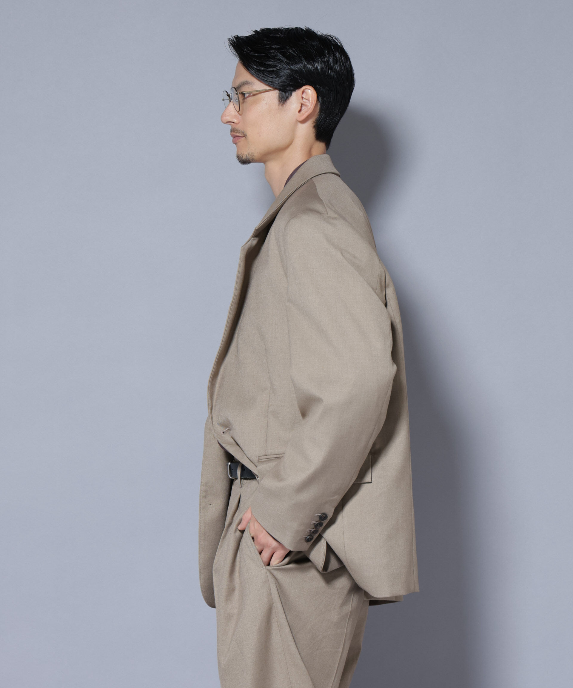 nano･universe「DELEGANTEｴｱﾘｰｻｷｿﾆｰ ｸﾞﾘｯﾀｰｽﾄﾗｲﾌﾟﾃｰﾗｰﾄﾞｼﾞｬ」|テーラードジャケット|