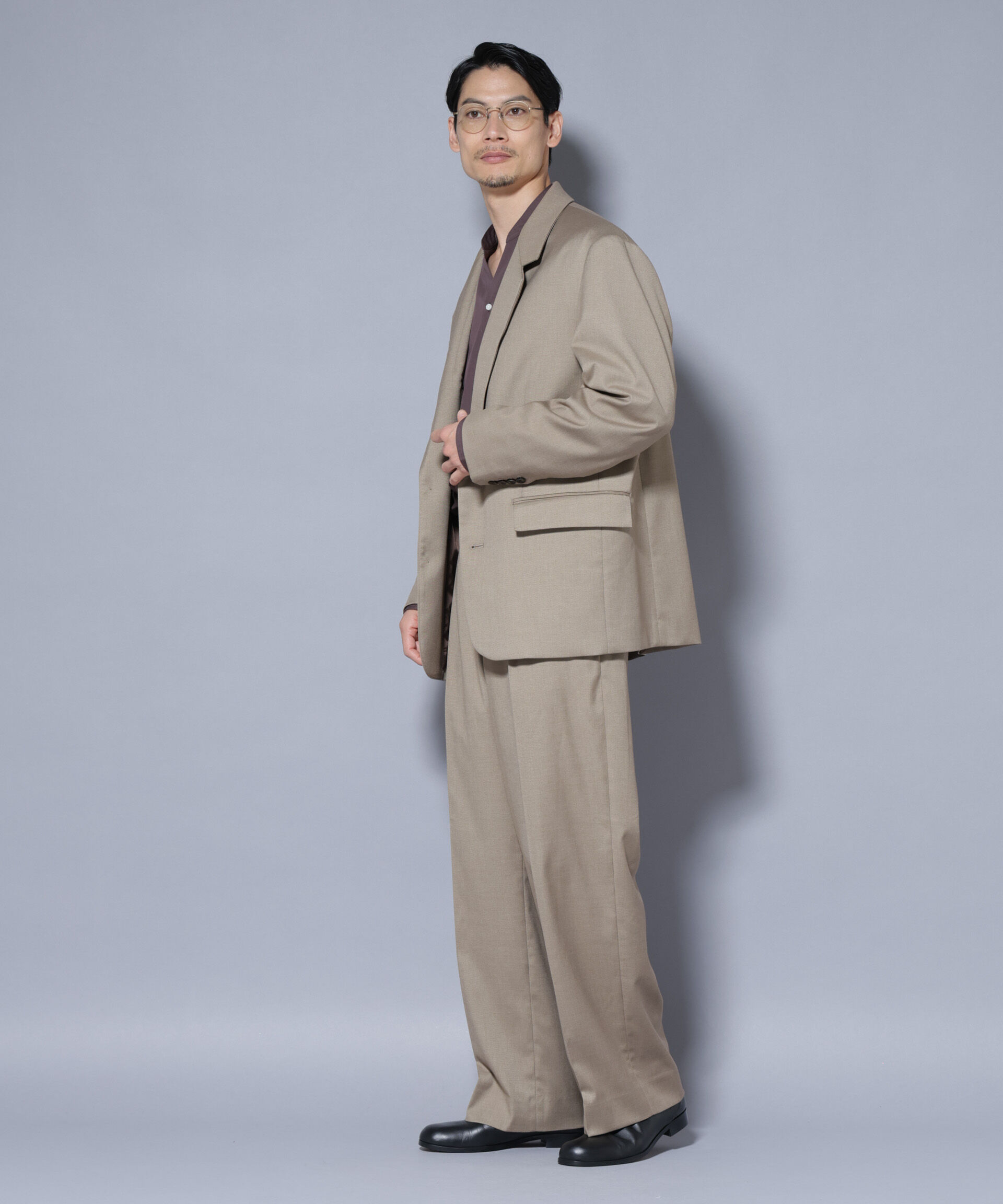 nano･universe「DELEGANTEｴｱﾘｰｻｷｿﾆｰ ｸﾞﾘｯﾀｰｽﾄﾗｲﾌﾟﾃｰﾗｰﾄﾞｼﾞｬ」|テーラードジャケット|