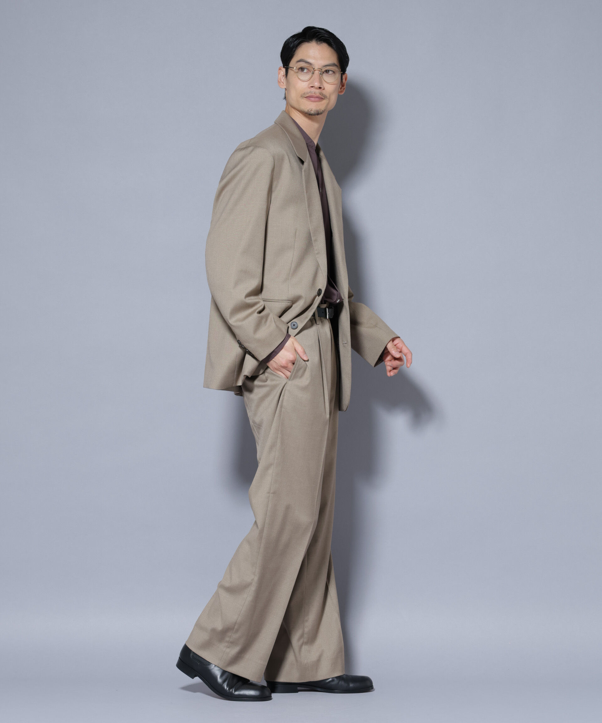 nano･universe「DELEGANTEｴｱﾘｰｻｷｿﾆｰ ｸﾞﾘｯﾀｰｽﾄﾗｲﾌﾟﾃｰﾗｰﾄﾞｼﾞｬ」|テーラードジャケット|