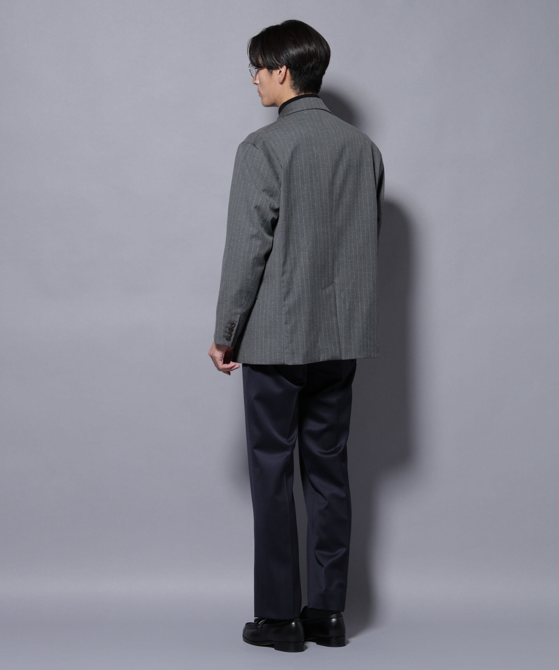 nano･universe「DELEGANTEｴｱﾘｰｻｷｿﾆｰ ｸﾞﾘｯﾀｰｽﾄﾗｲﾌﾟﾃｰﾗｰﾄﾞｼﾞｬ」|テーラードジャケット|