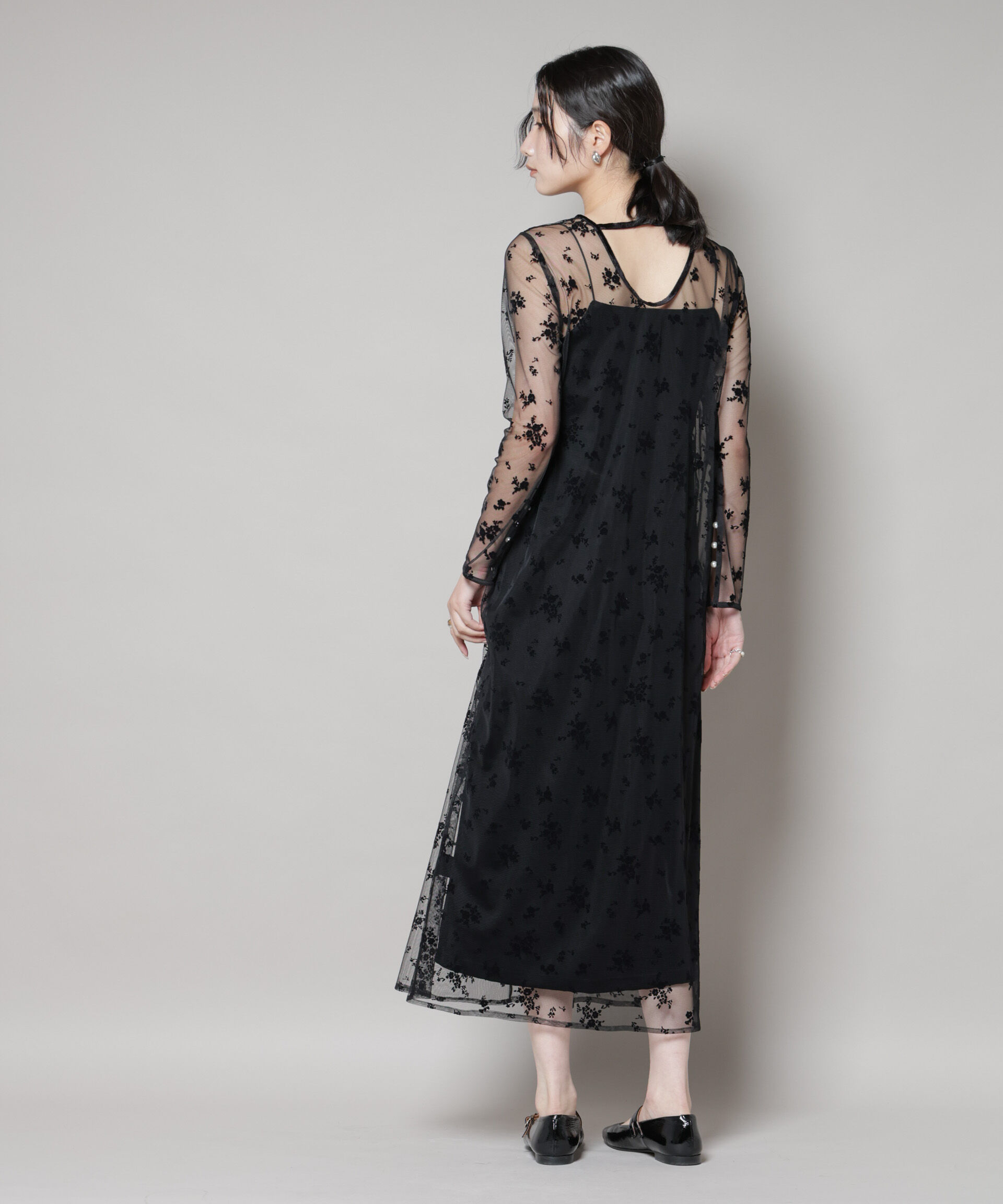 nano･universe「kaene/フロッキーベロア2wayドレス」|ワンピース|