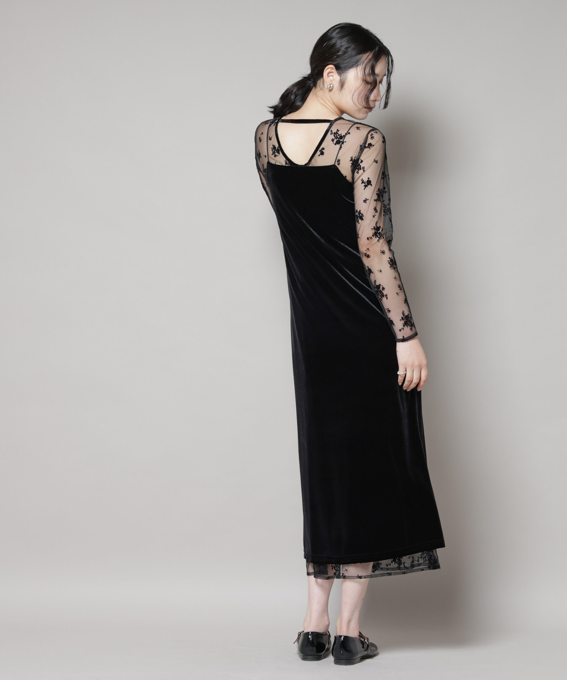 nano･universe「kaene/フロッキーベロア2wayドレス」|ワンピース|