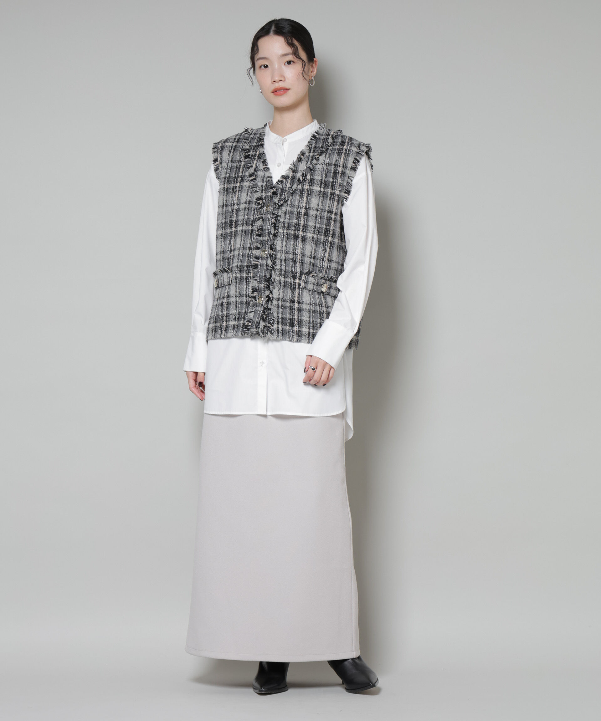 nano･universe「ソフトメルトンジャージーナローロングスカート(セットアップ可)」|スカート|