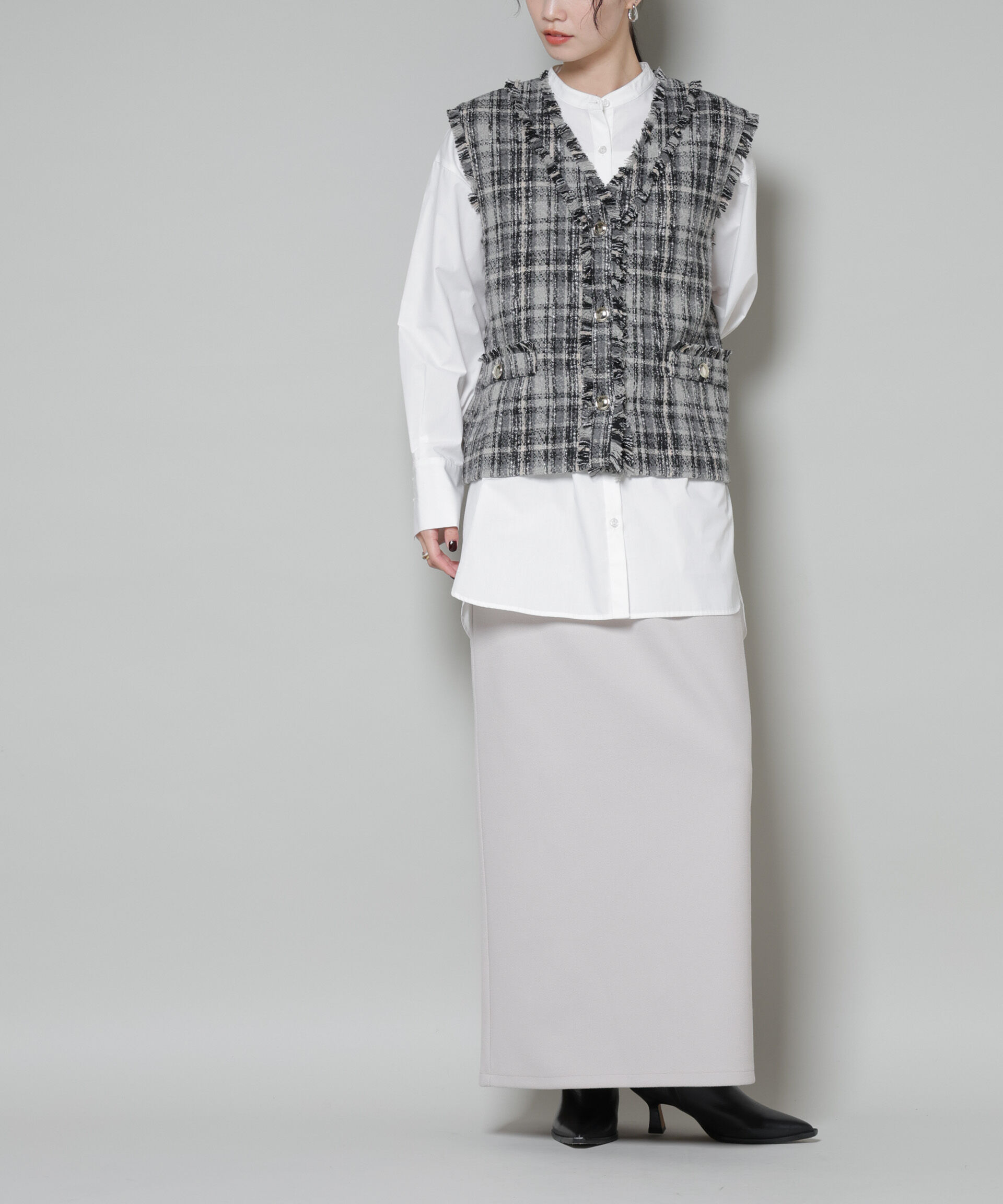 nano･universe「ソフトメルトンジャージーナローロングスカート(セットアップ可)」|スカート|