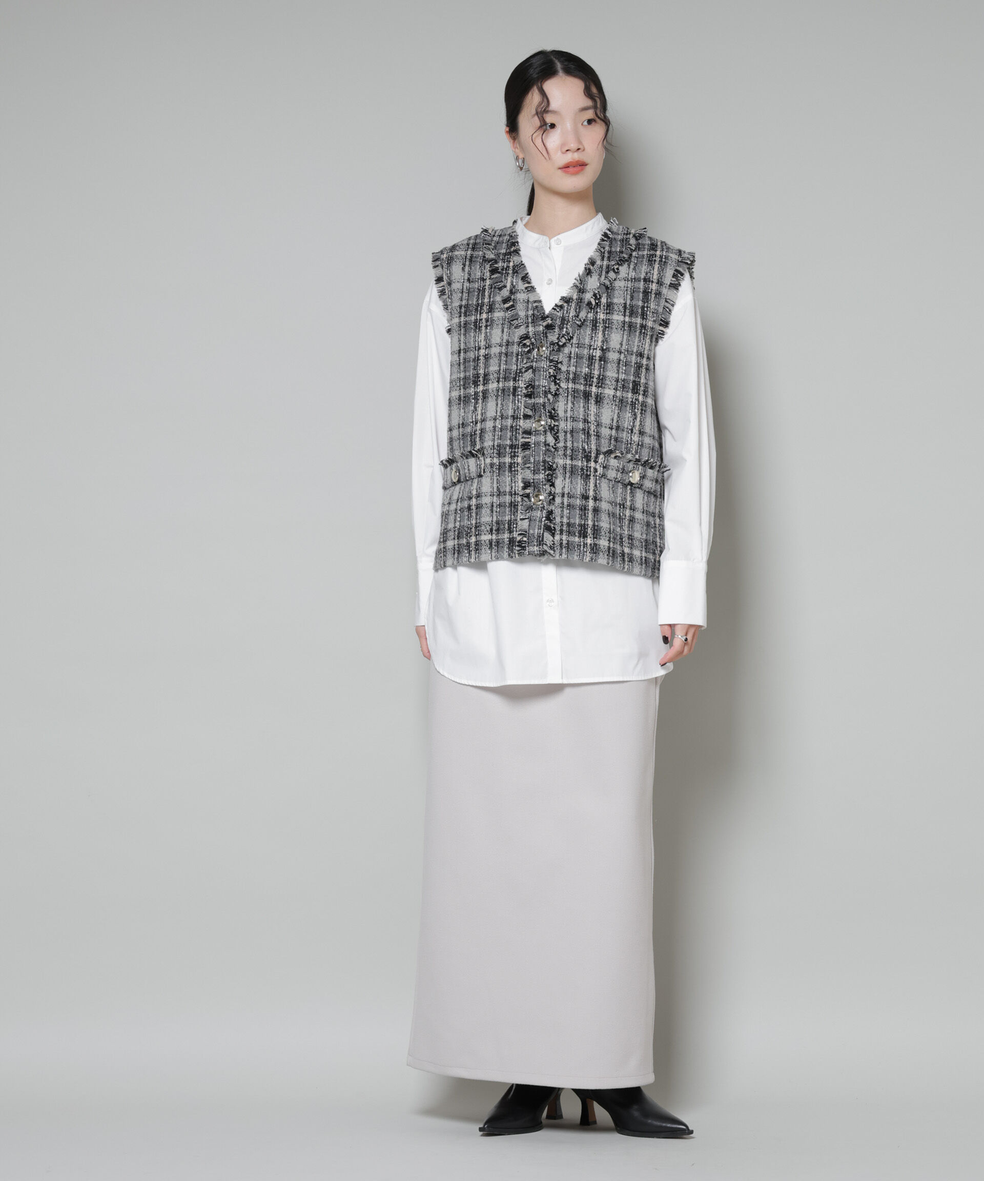 nano･universe「ソフトメルトンジャージーナローロングスカート(セットアップ可)」|スカート|