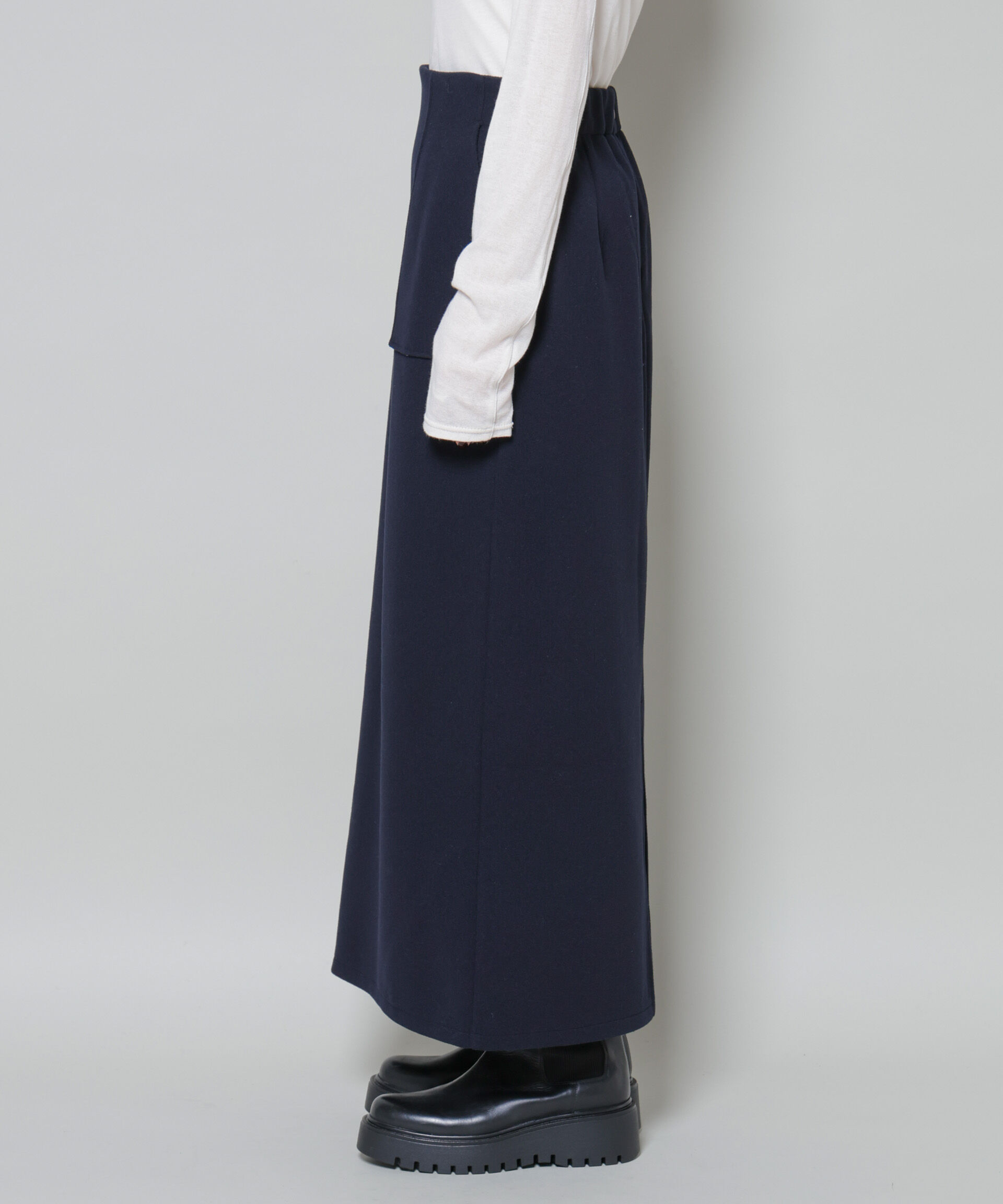 nano･universe「ソフトメルトンジャージーナローロングスカート(セットアップ可)」|スカート|