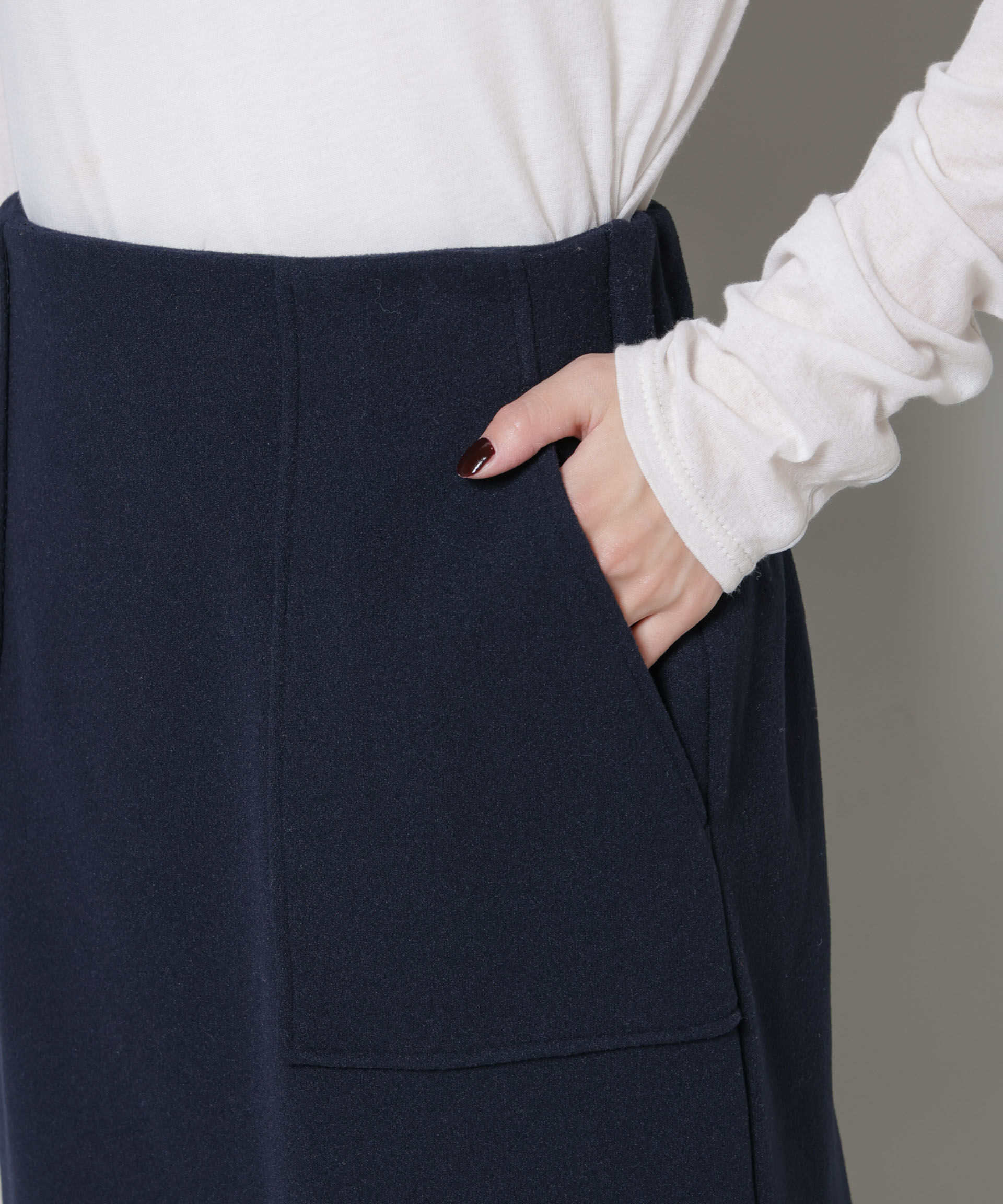 nano･universe「ソフトメルトンジャージーナローロングスカート(セットアップ可)」|スカート|