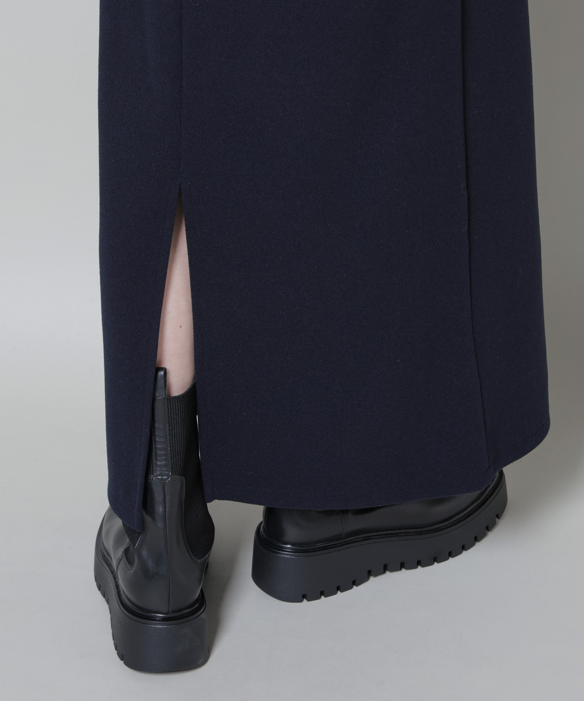 nano･universe「ソフトメルトンジャージーナローロングスカート(セットアップ可)」|スカート|