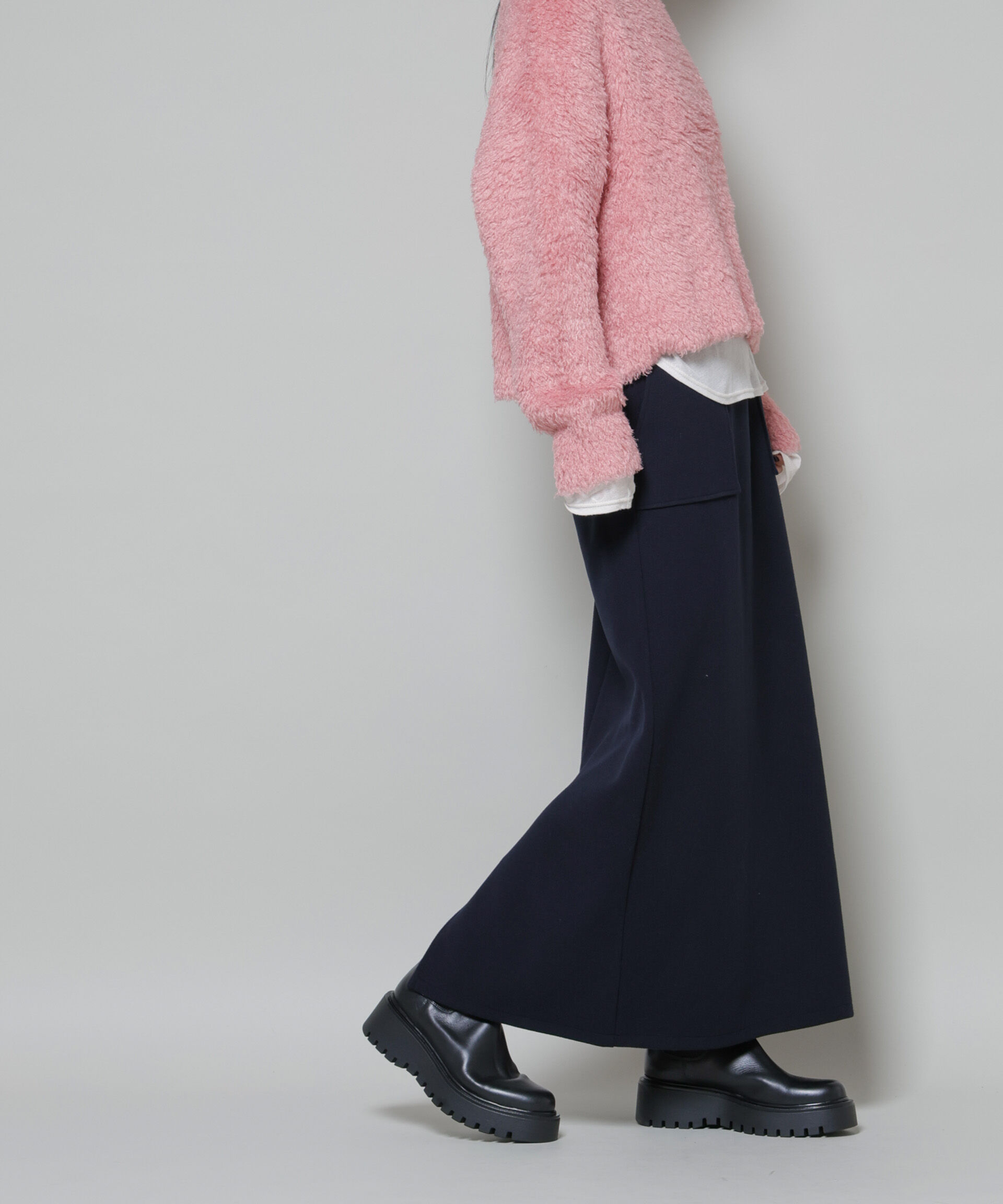 nano･universe「ソフトメルトンジャージーナローロングスカート(セットアップ可)」|スカート|