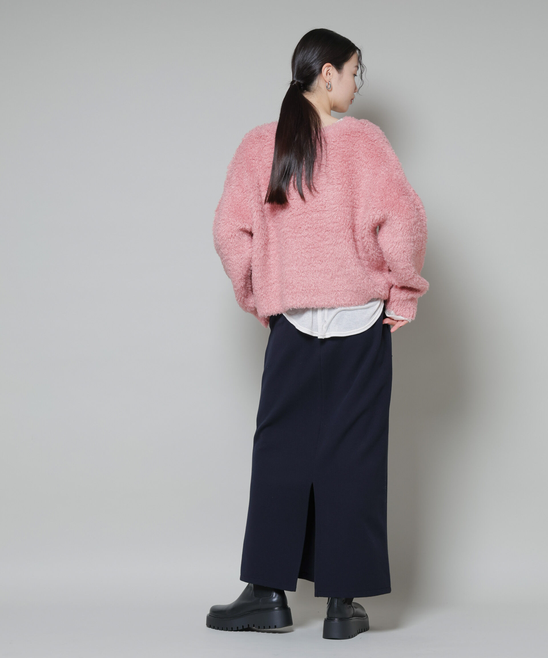 nano･universe「ソフトメルトンジャージーナローロングスカート(セットアップ可)」|スカート|