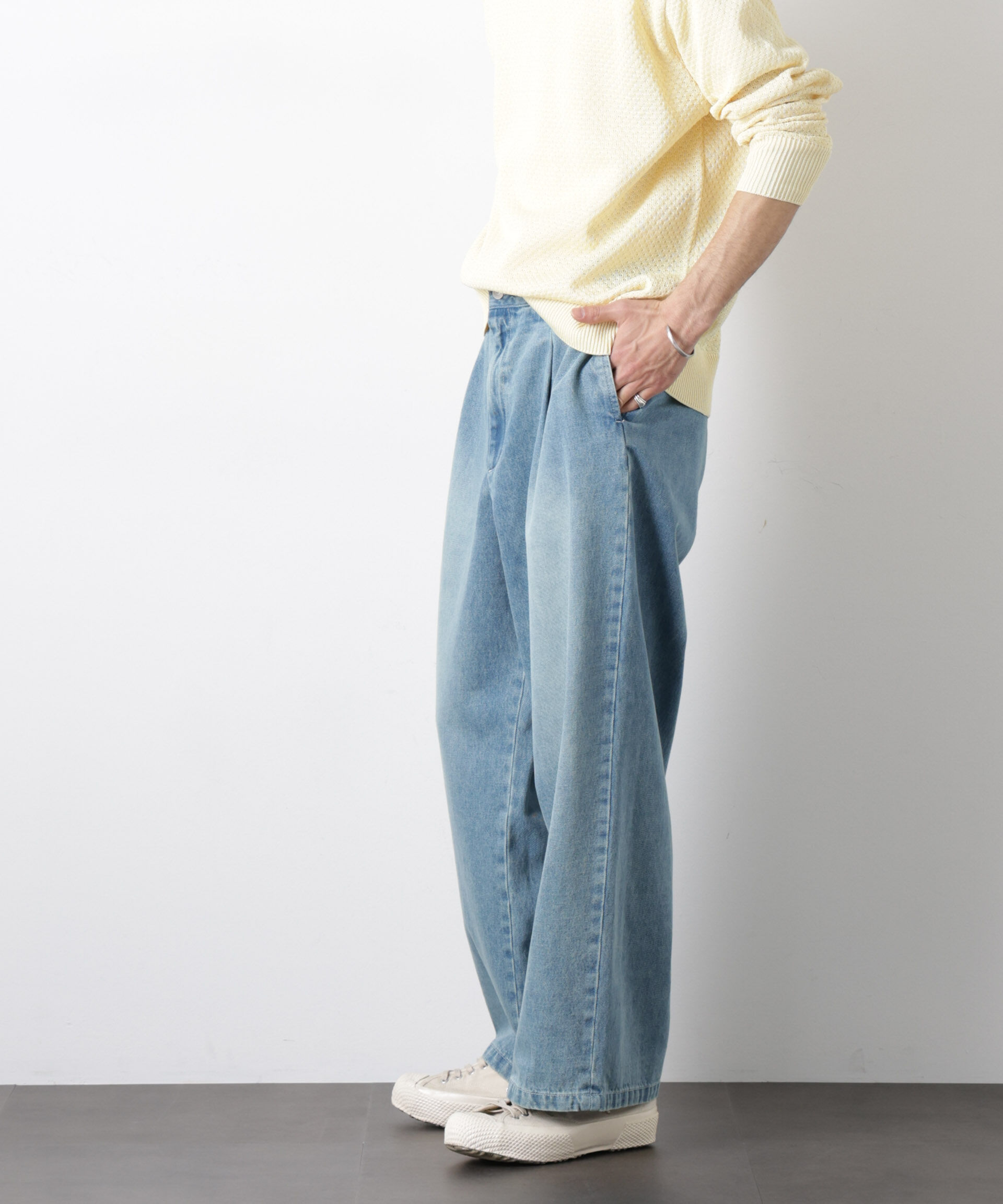 nano･universe「｢OtoNANO｣大人のワイドデニムパンツ」|チノ|