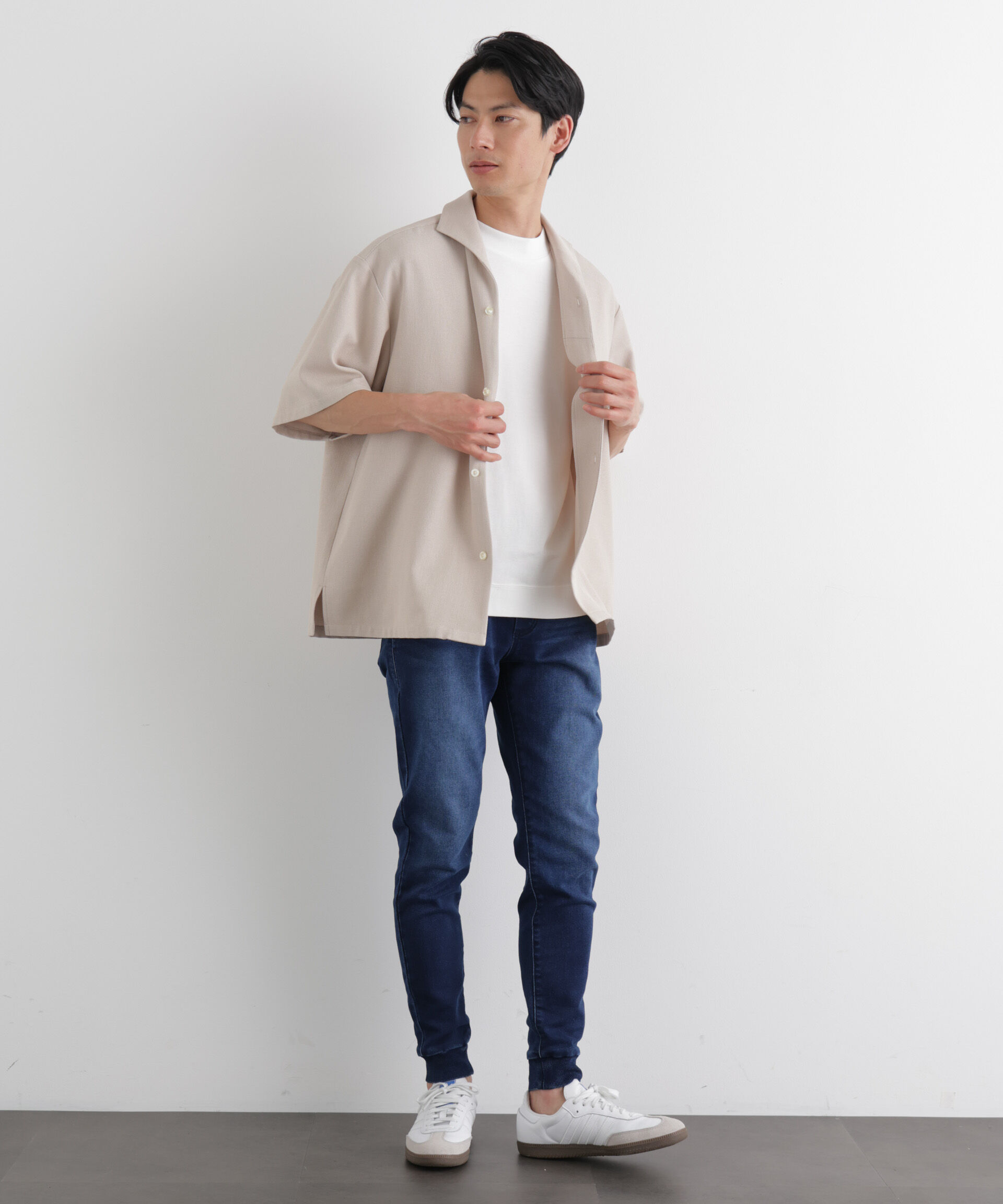 nano･universe「｢Meaningful Continuity｣ ストレッチデニムジョガーパンツ」|チノ|