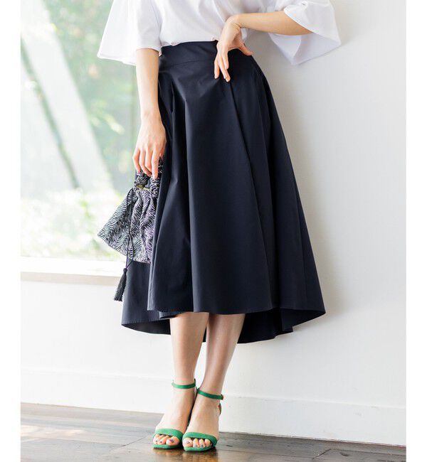 組曲「【速乾・撥水】ハイカウントタフタ スカート」|スカート|ネイビー系