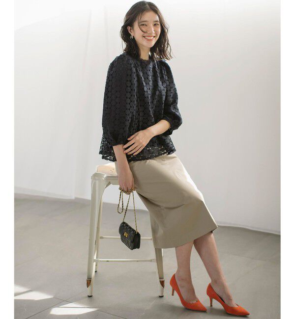 組曲「【WEB限定】サテンストレッチ Iラインスカート」|スカート|