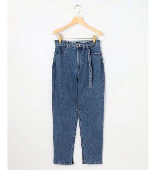 組曲「ライトデニム ベルト付きストレートパンツ」|デニム|