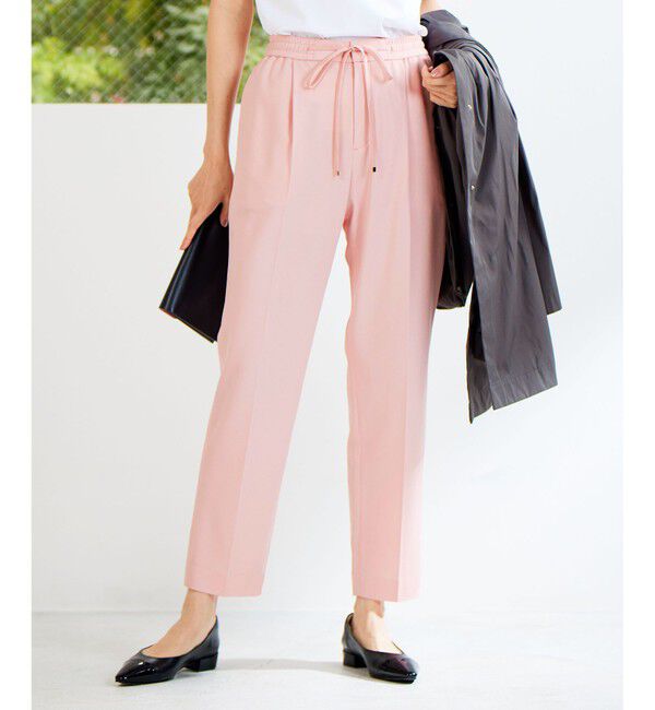 自由区「【新色追加・人気のため再入荷・ウエストゴム】ライトフィールジャージータックテーパード パンツ」|その他|ピンク