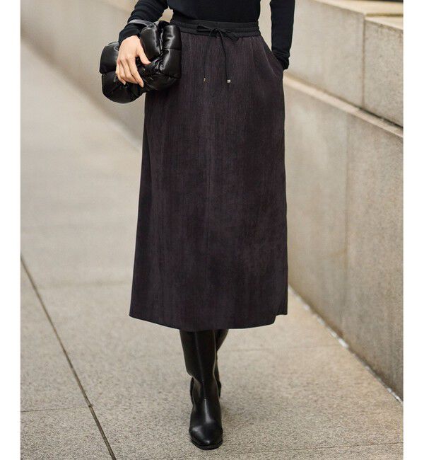 自由区「【SHIHOさん着用】ソフトコーデュロイ スカート」|スカート|ブラック